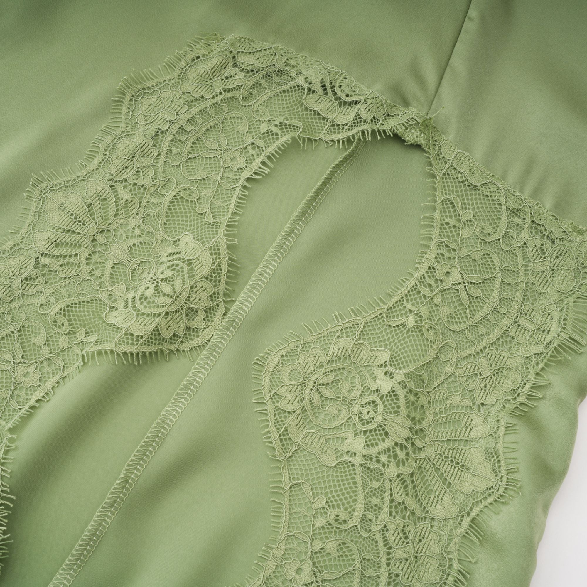 Florence Green Lace Panel Top & Skirt Set