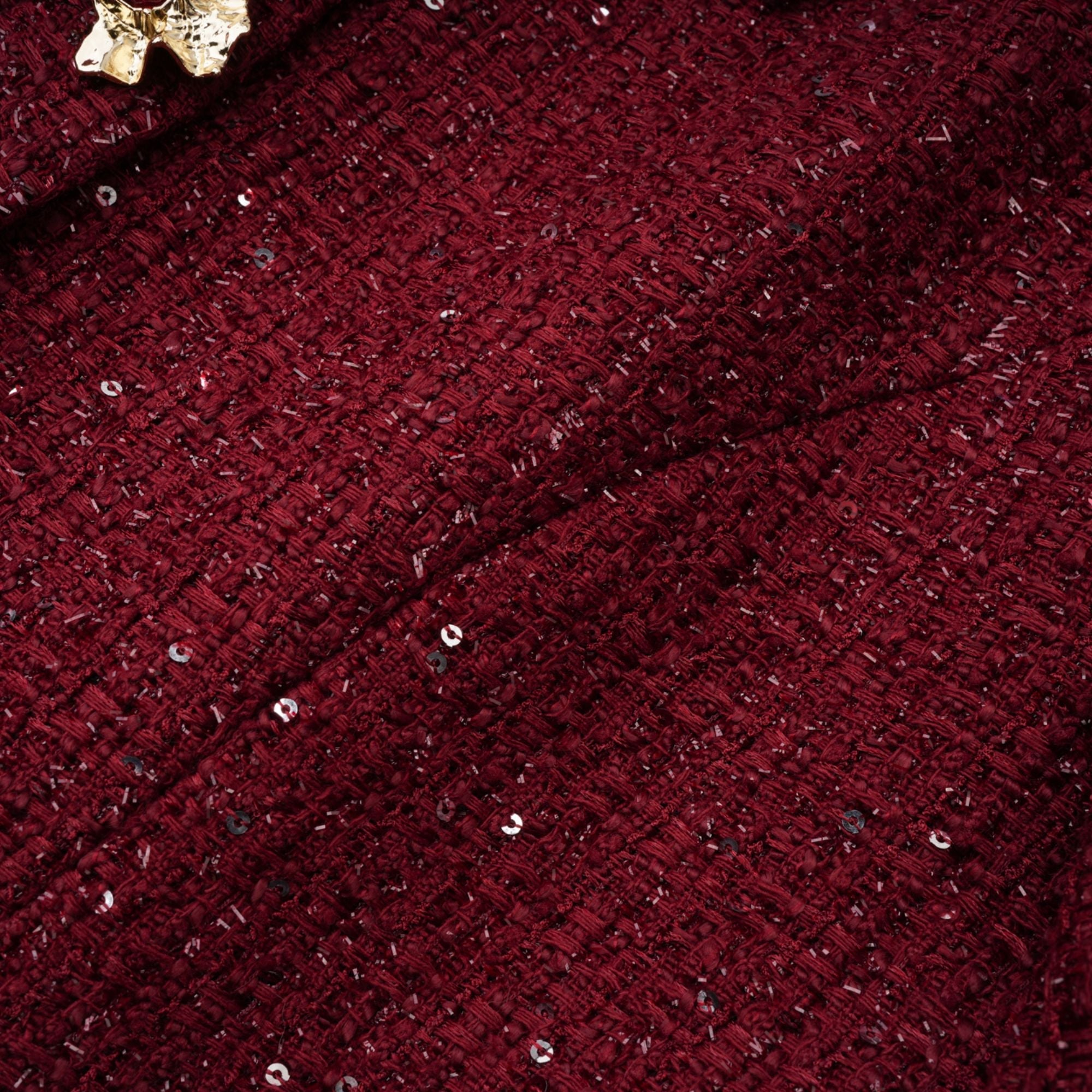 Ancora Red Embellished Tweed Mini Dress