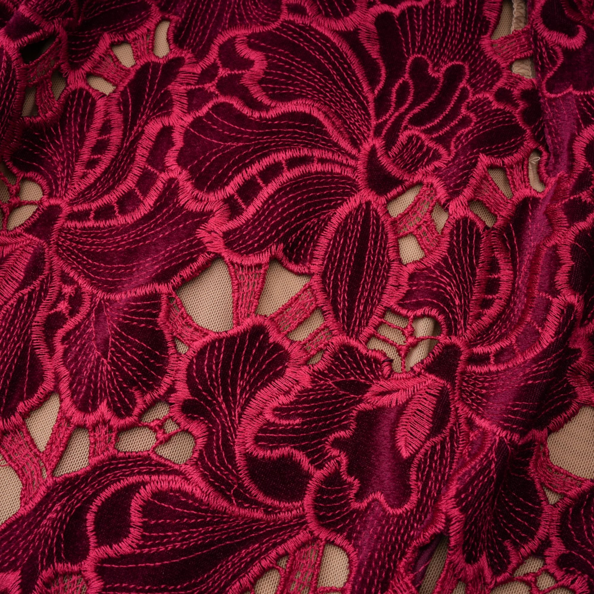 Hafdis Red Floral Embroidered Mini Dress (Final Sale-US Only)