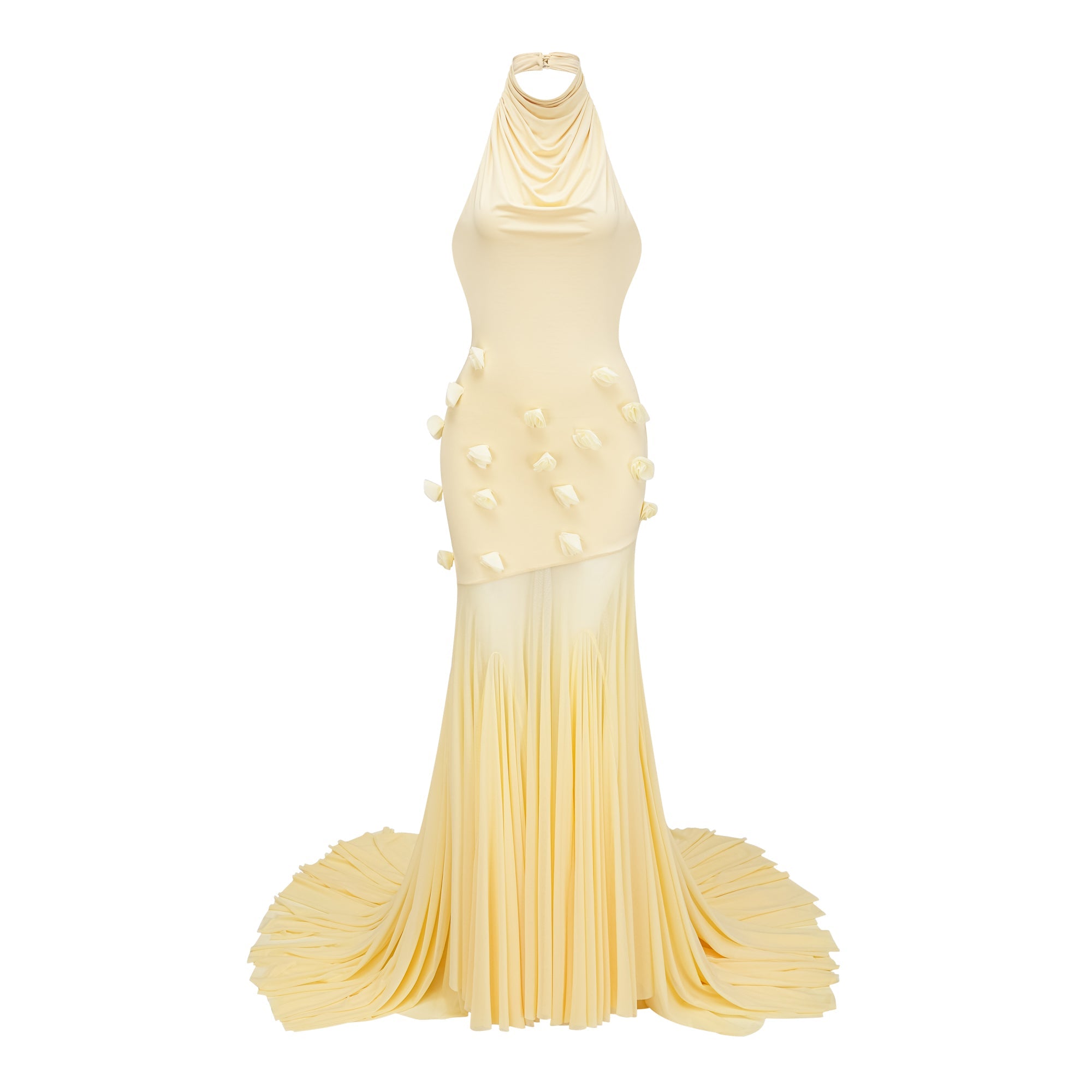 Yvette Yellow 3D Petal Mermaid Maxi Dress (Final Sale)