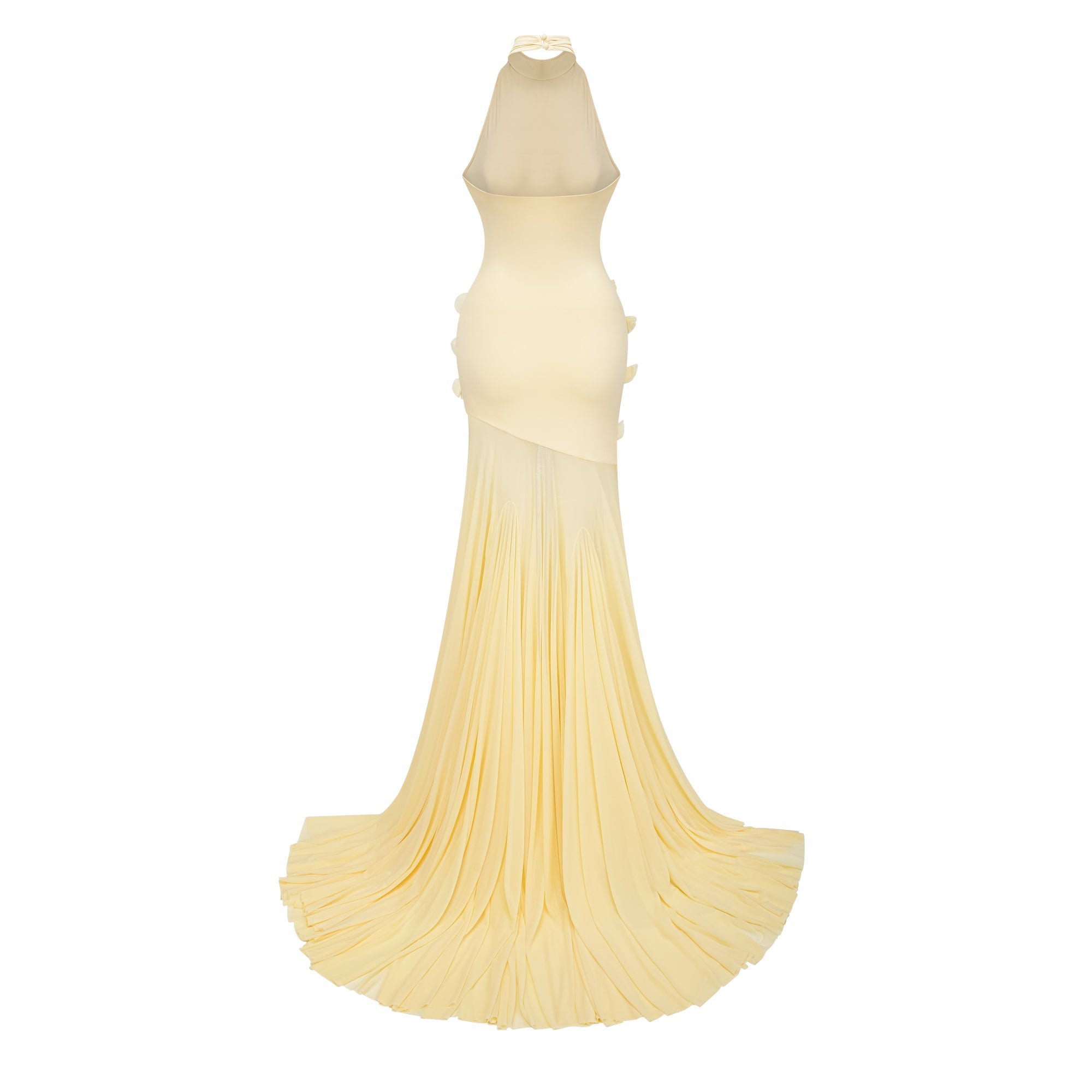 Yvette Yellow 3D Petal Mermaid Maxi Dress (Final Sale)