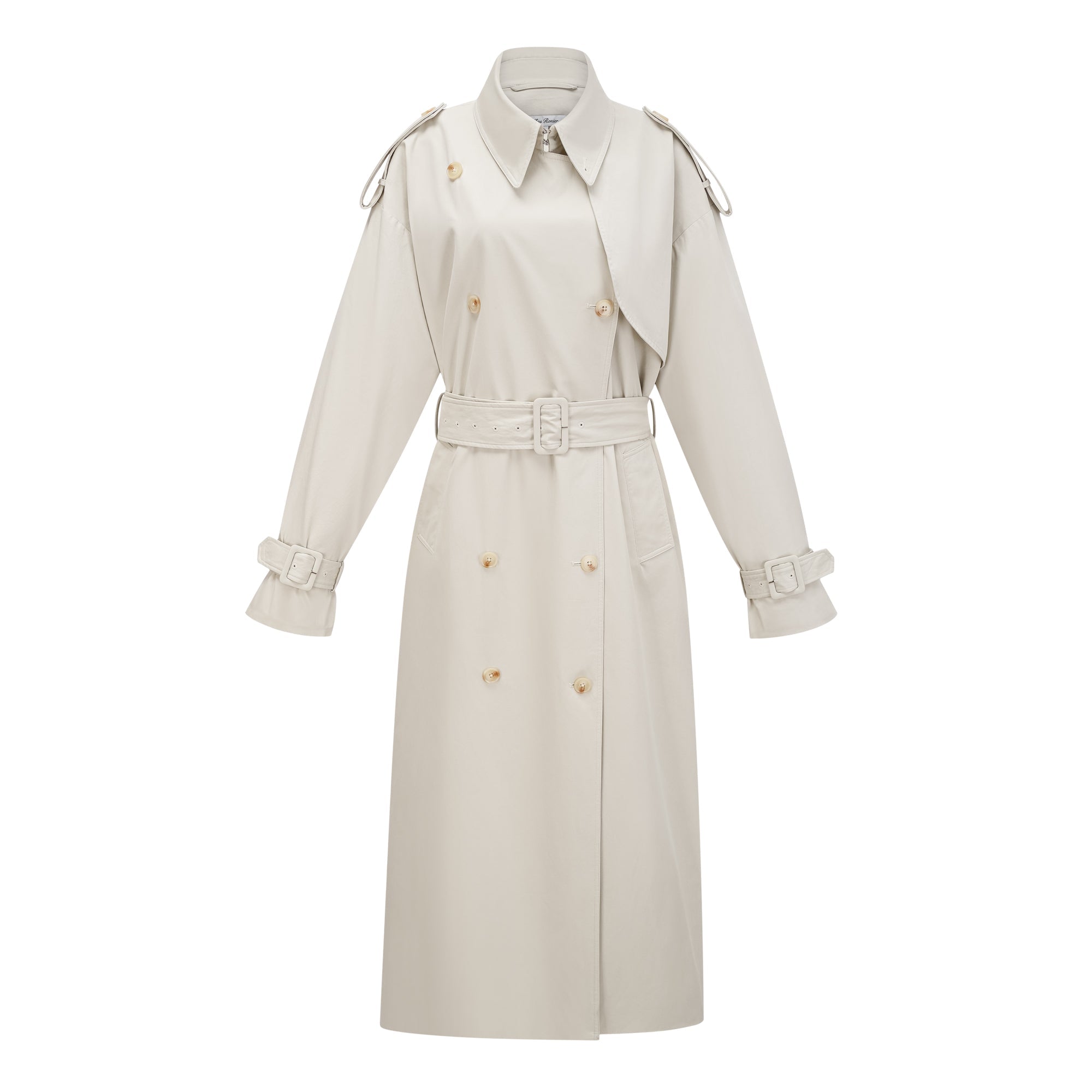Bruyère White Double-Breasted Long Trench Coat (Final Sale-US Only)