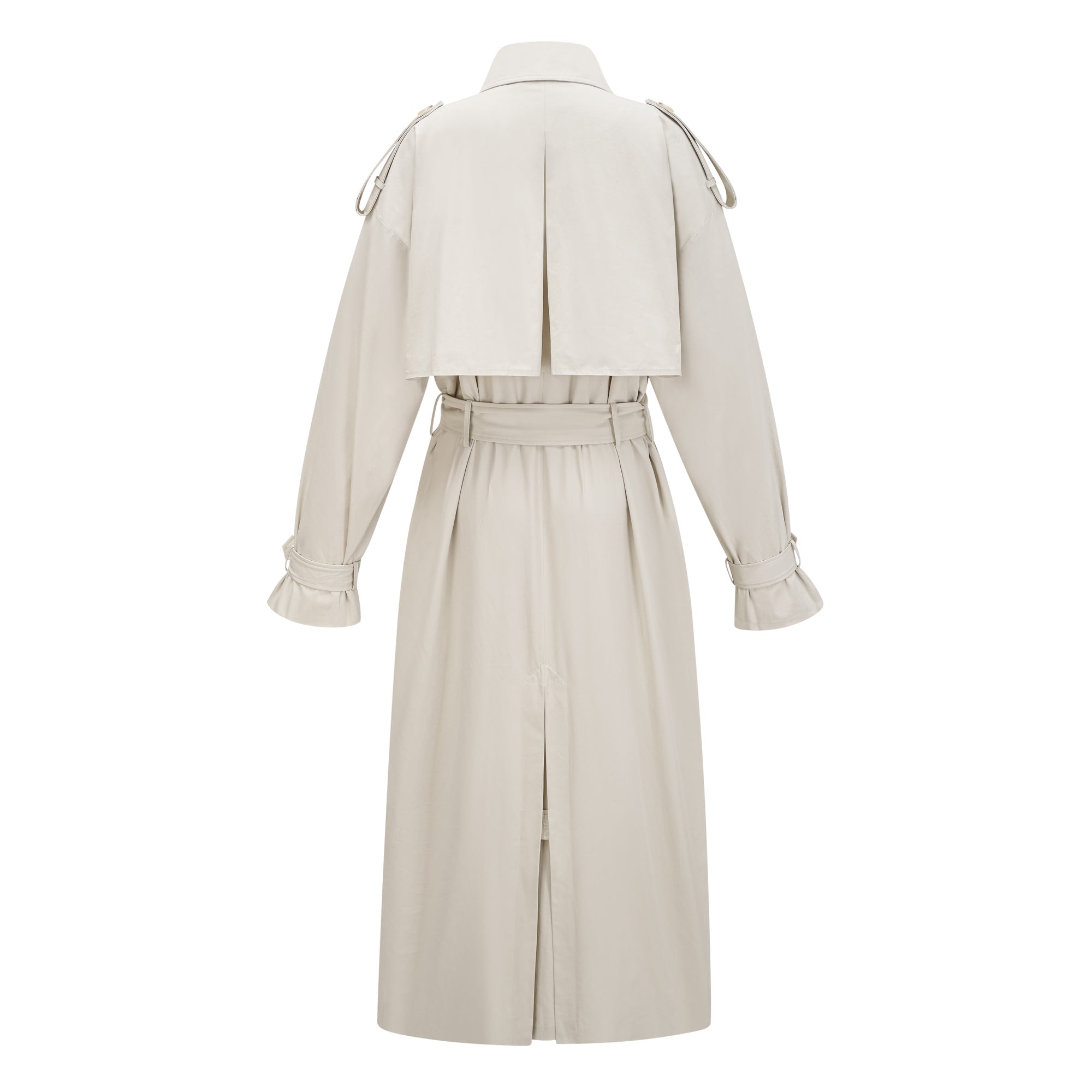 Bruyère White Double-Breasted Long Trench Coat (Final Sale-US Only)