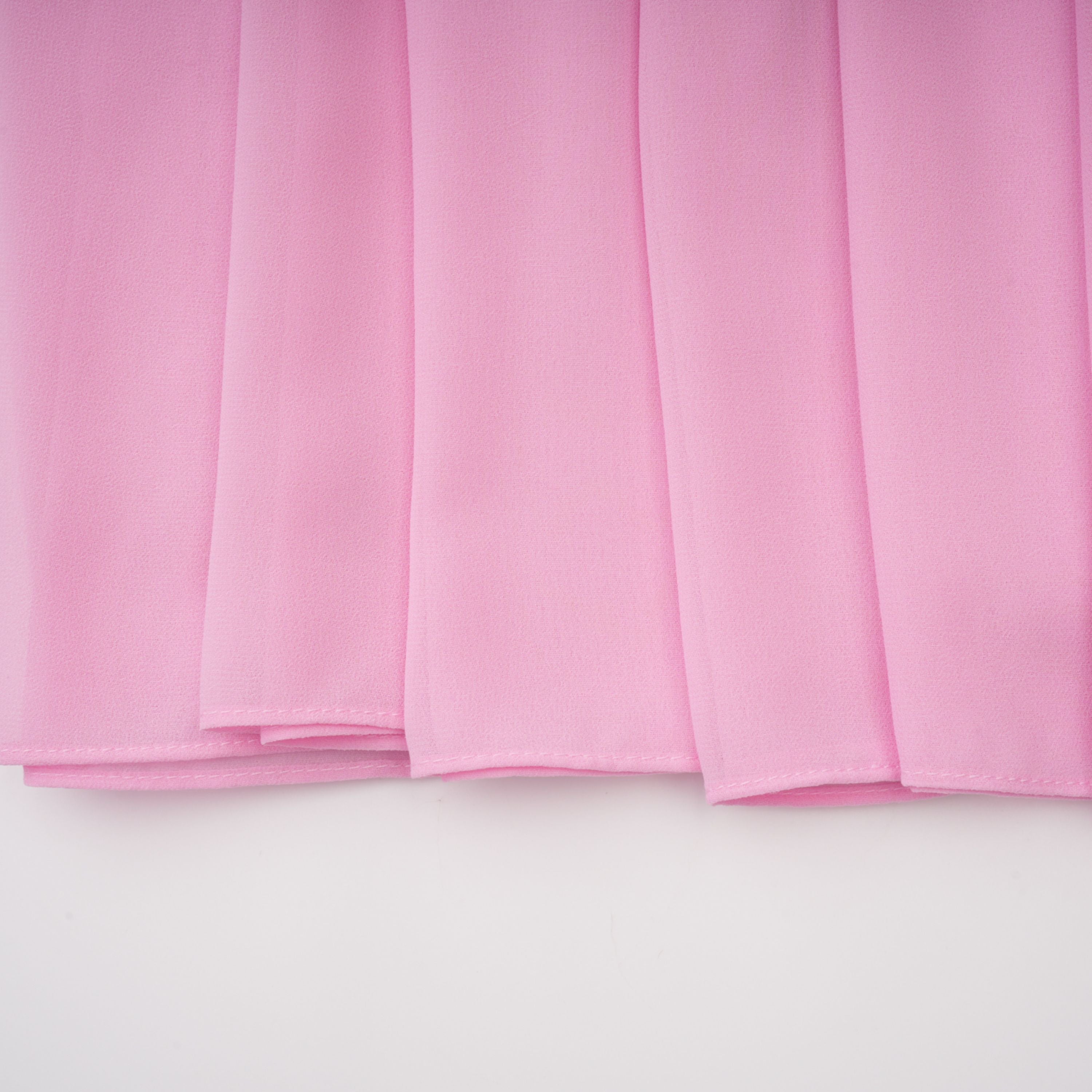 Laetitia Pink Pleated Train Ruched Maxi Dress