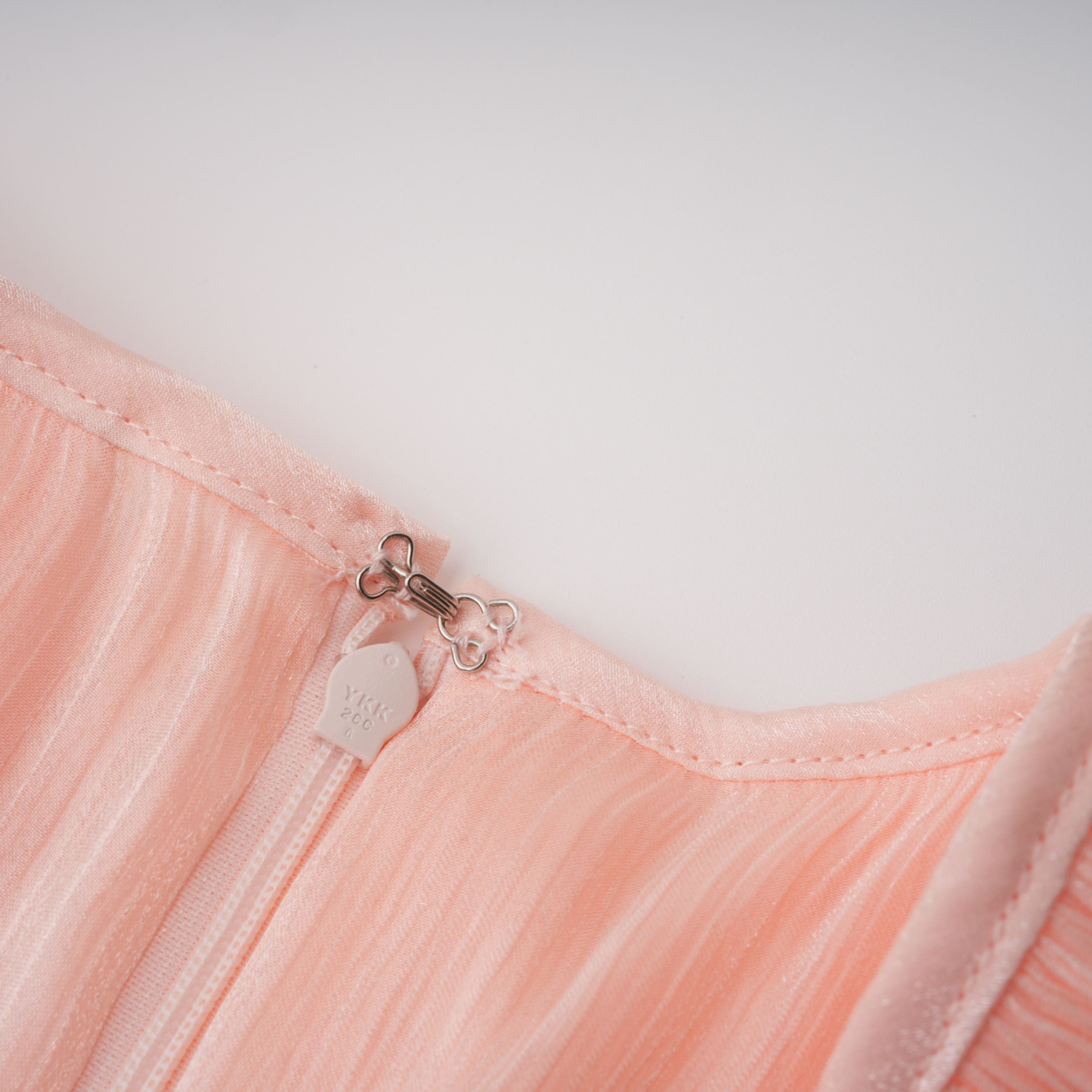Mélodie Pink Pleated Glossy Top & Skirt Set