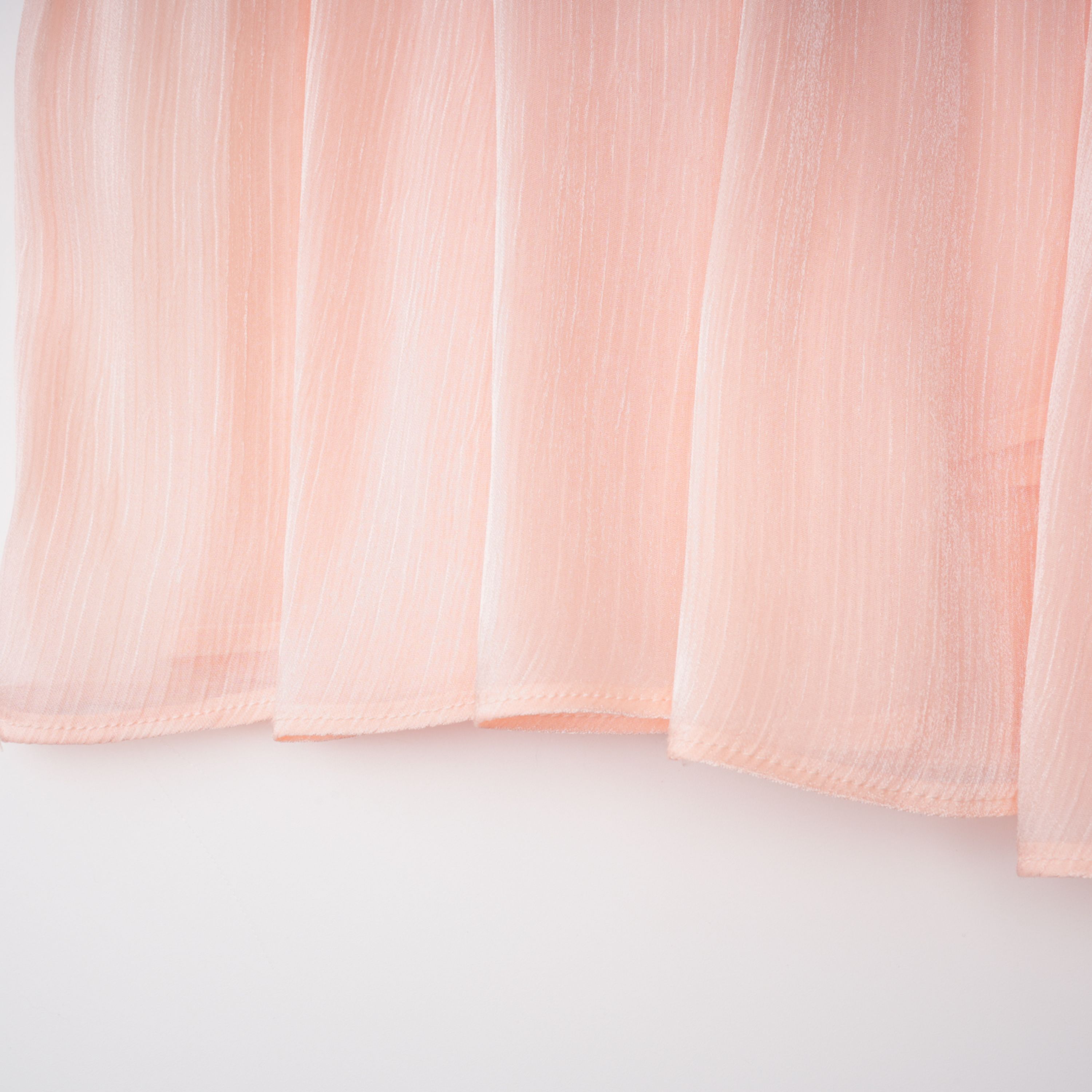 Mélodie Pink Pleated Glossy Top & Skirt Set