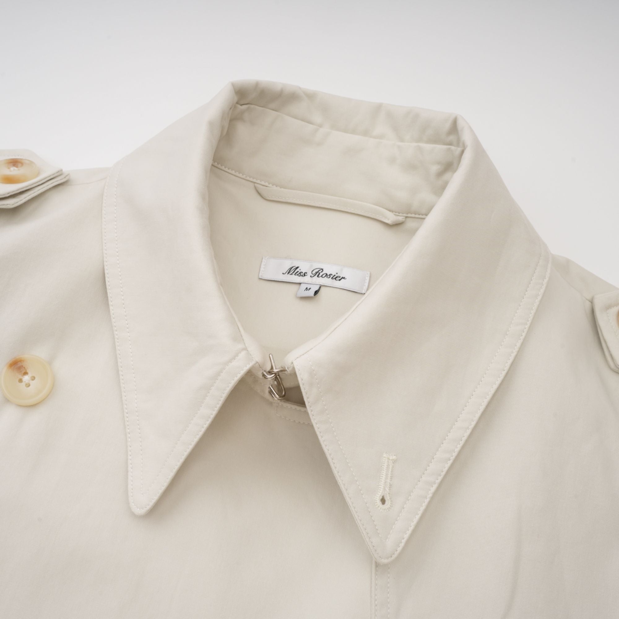 Bruyère White Double-Breasted Long Trench Coat (Final Sale-US Only)