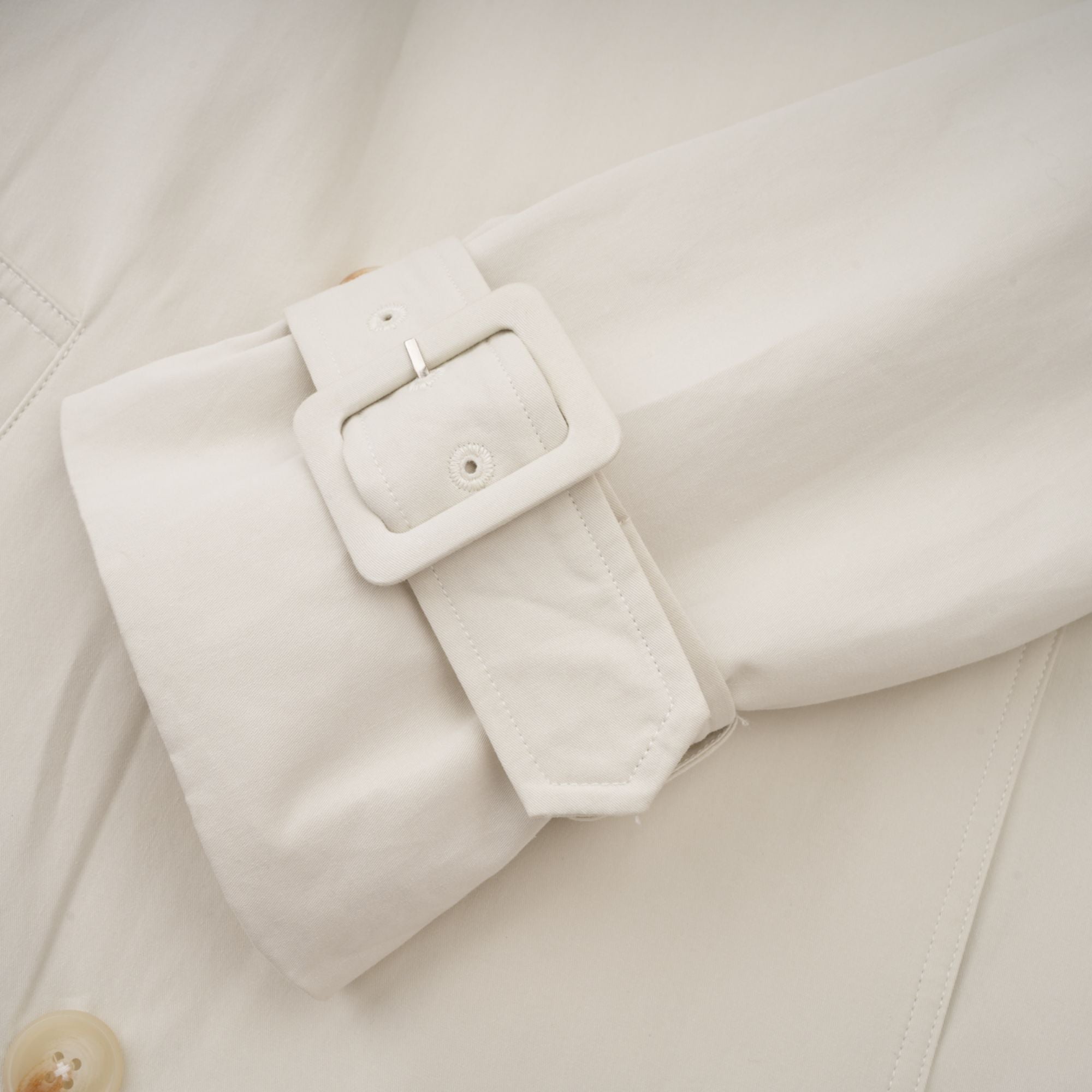 Bruyère White Double-Breasted Long Trench Coat (Final Sale-US Only)