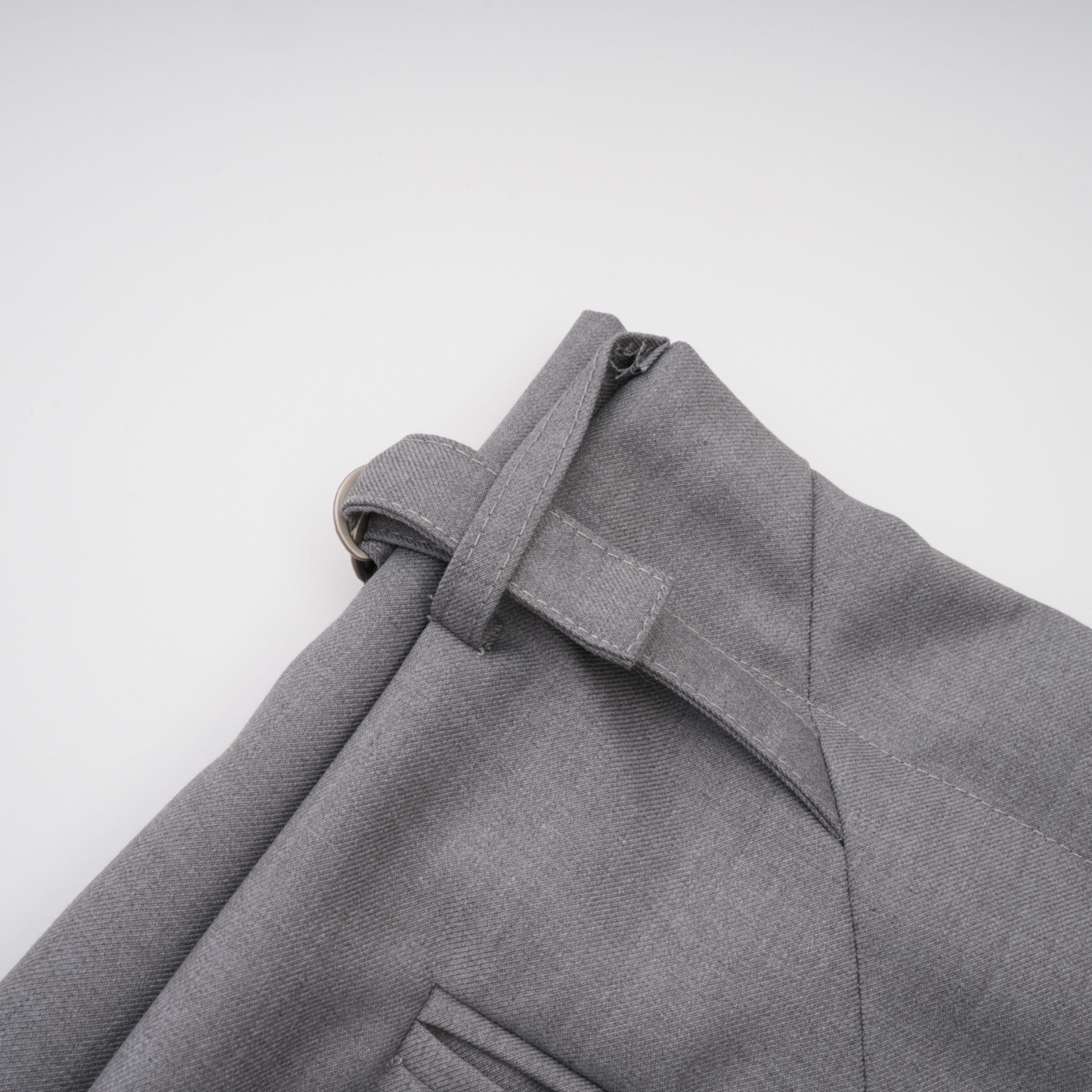 Cynthia Grey Asymmetrical Draped Shirt & Trousers Set (Final Sale-US Only)