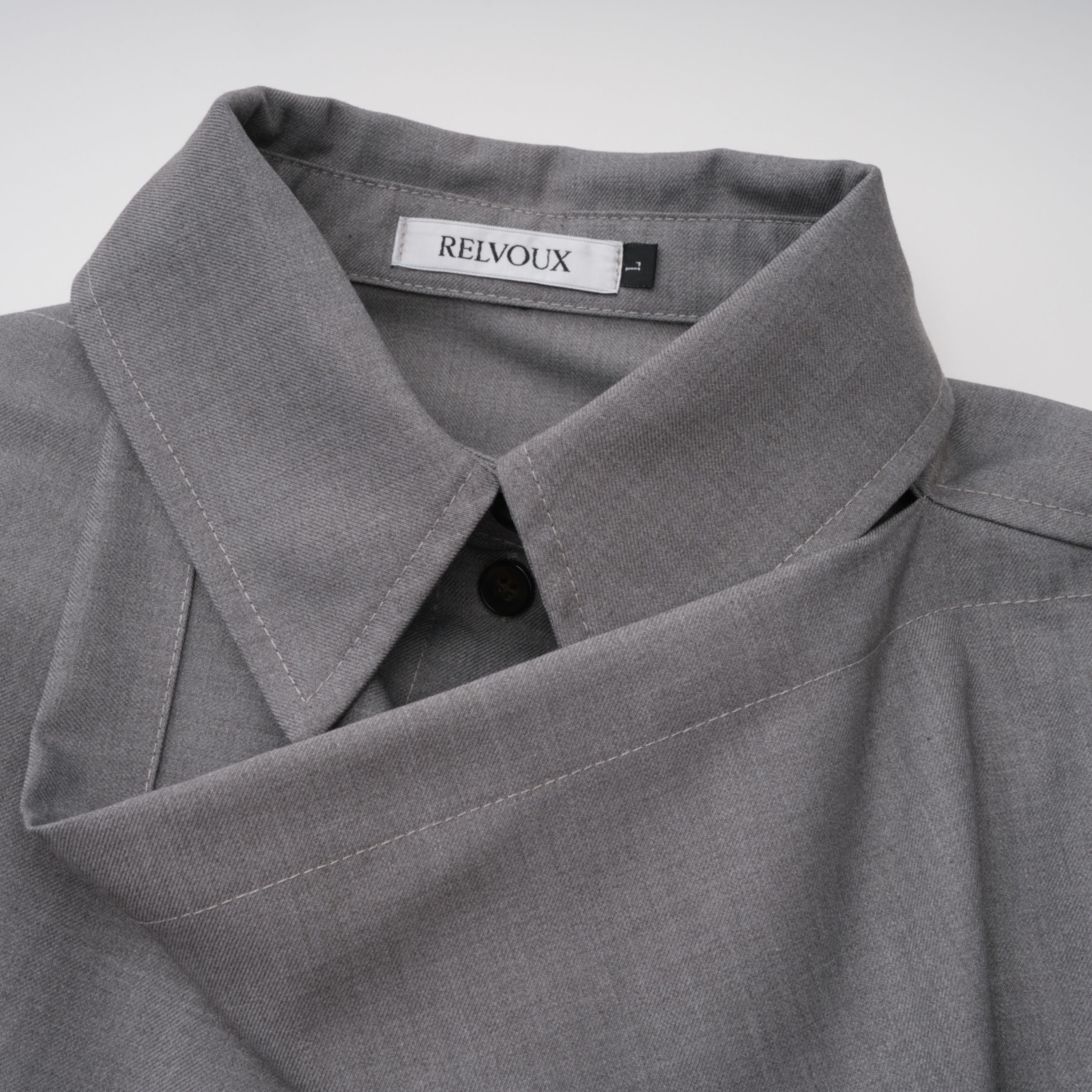 Cynthia Grey Asymmetrical Draped Shirt & Trousers Set (Final Sale-US Only)