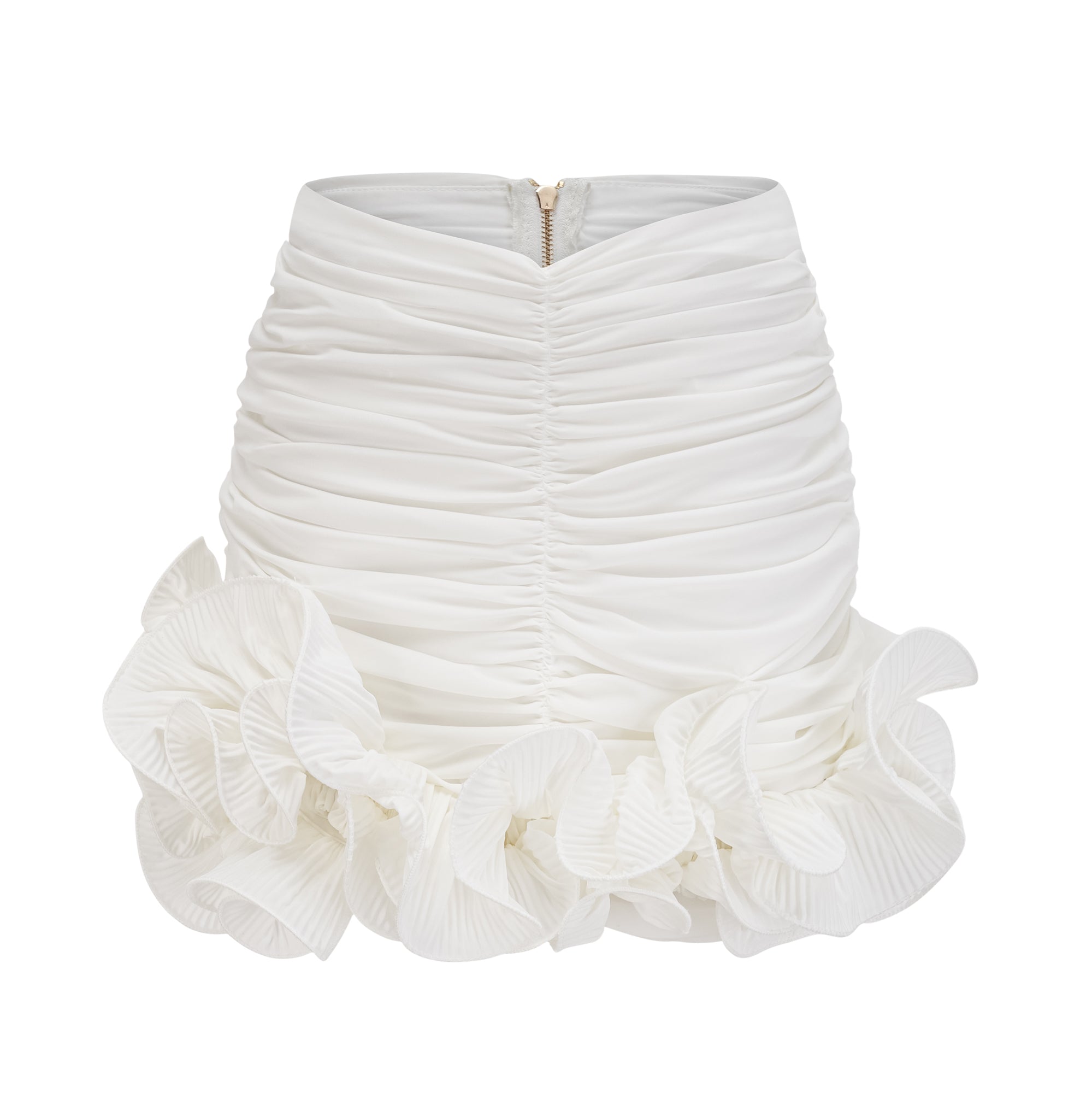 Sylvie ruched ruffled mini skirt (US Only)