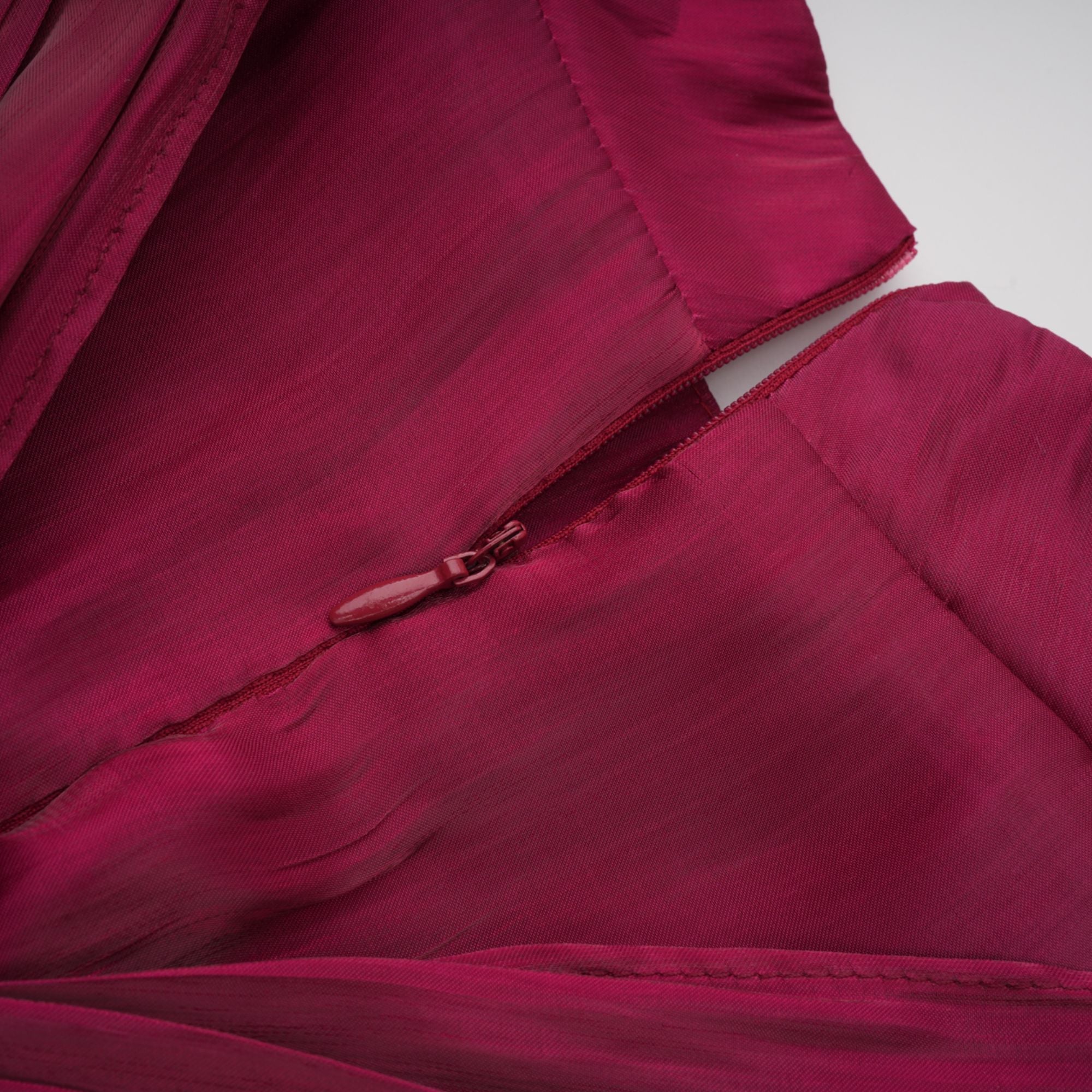 Danuta Burgundy Ruched Pleated Maxi Dress (Final Sale)
