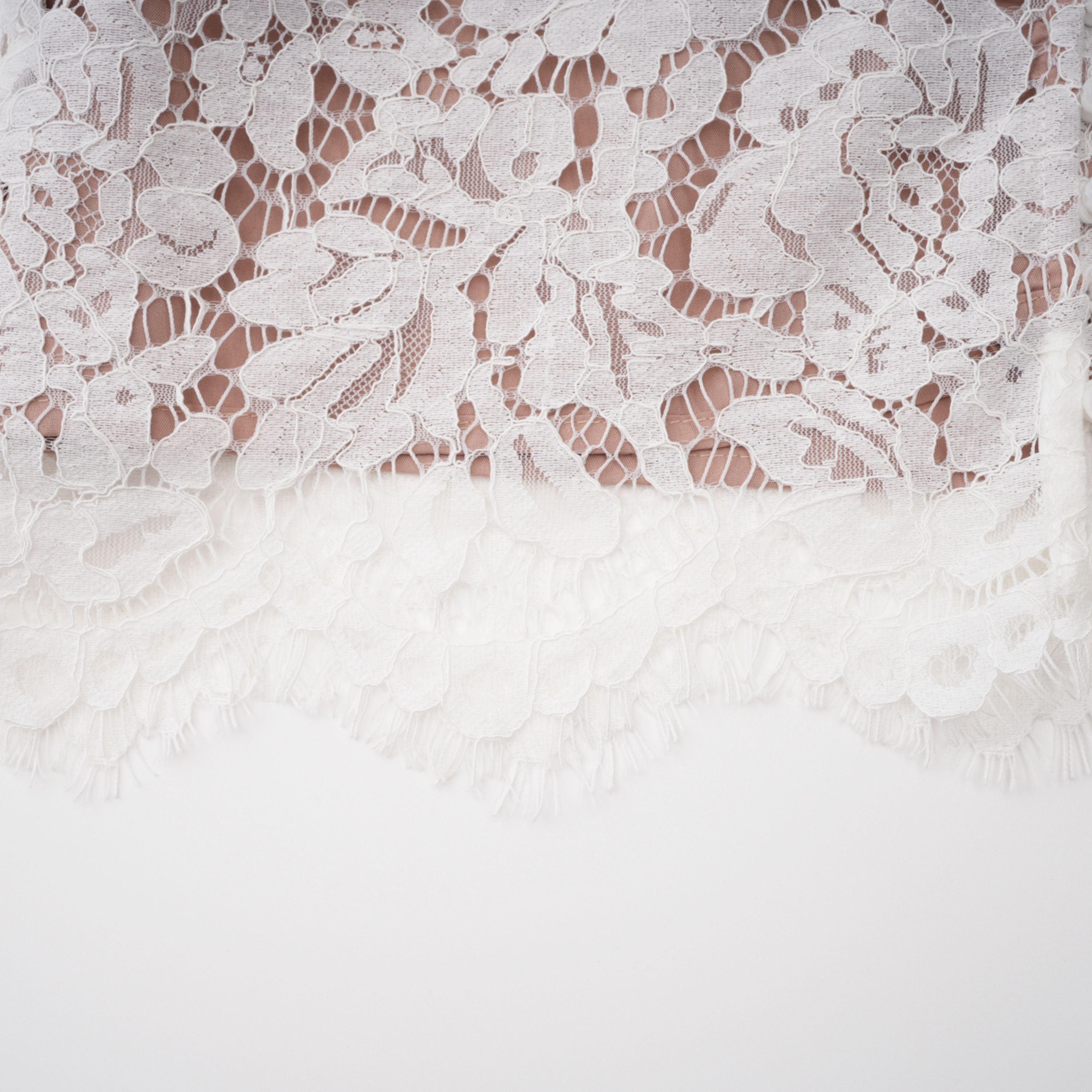 Vesper White High NeckLace Blouse & Skirt Co-ord Set