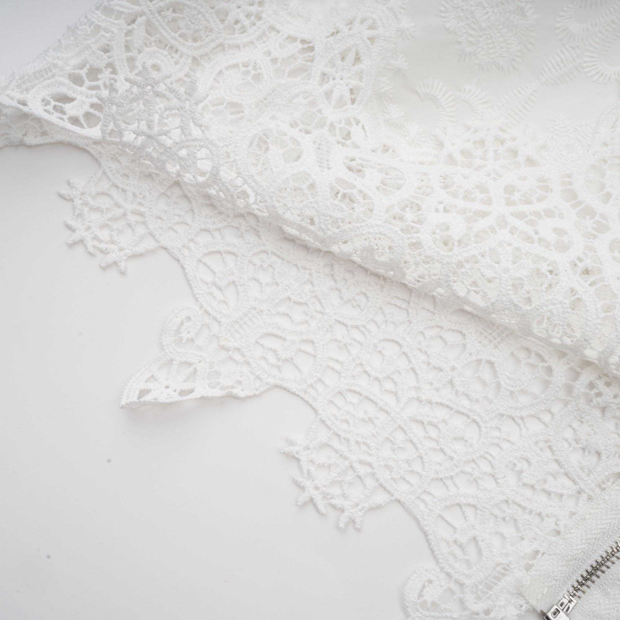 Raphaëlle lace-trim cut-out cropped top & trousers matching set