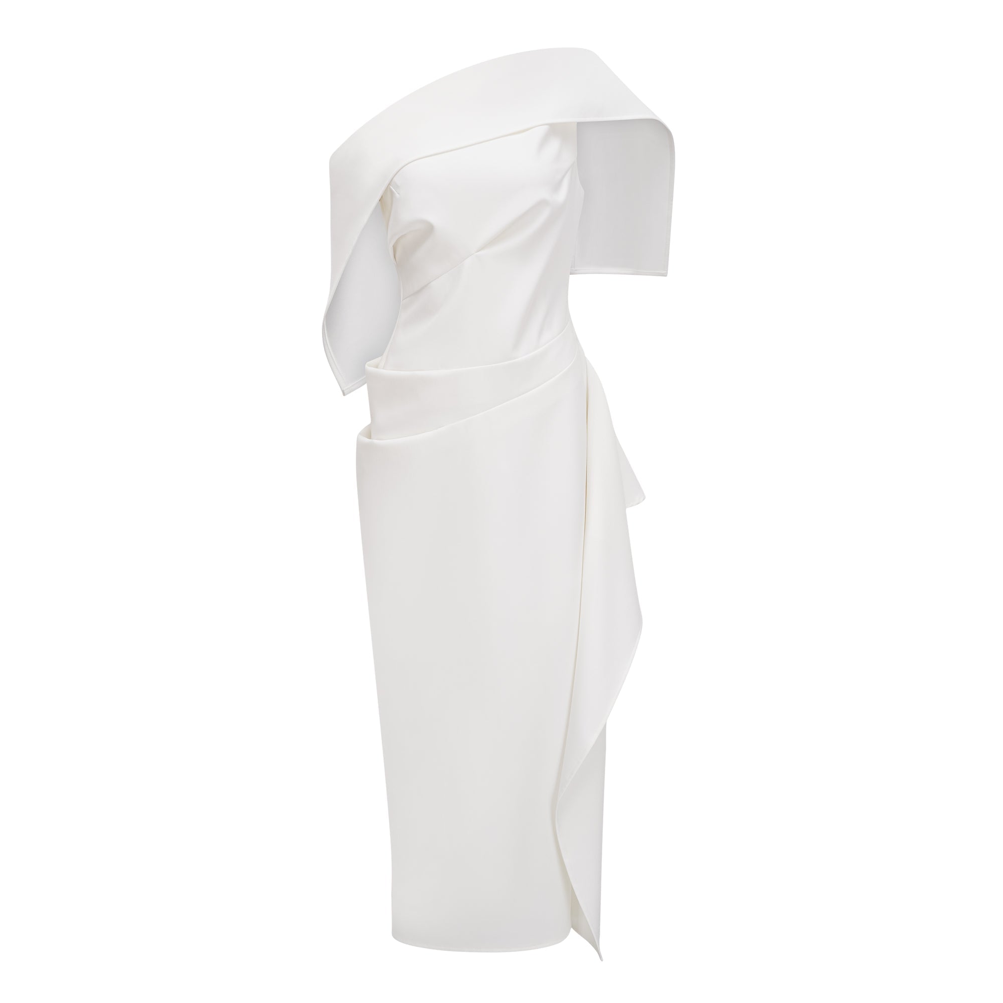 Kåre White Asymmetrical Gathered Midi Dress