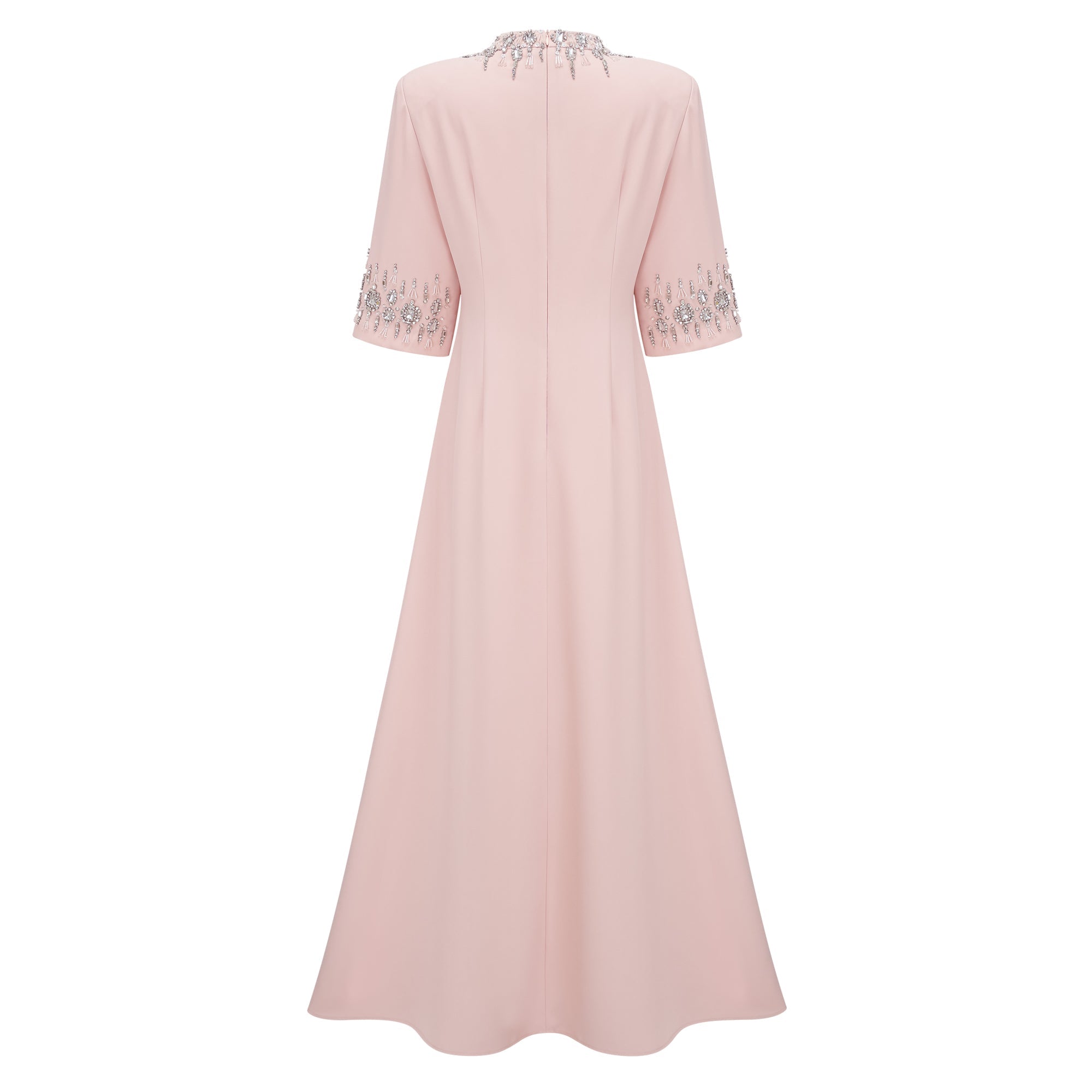 Klaudia Pink Embellished Corset Maxi Dress