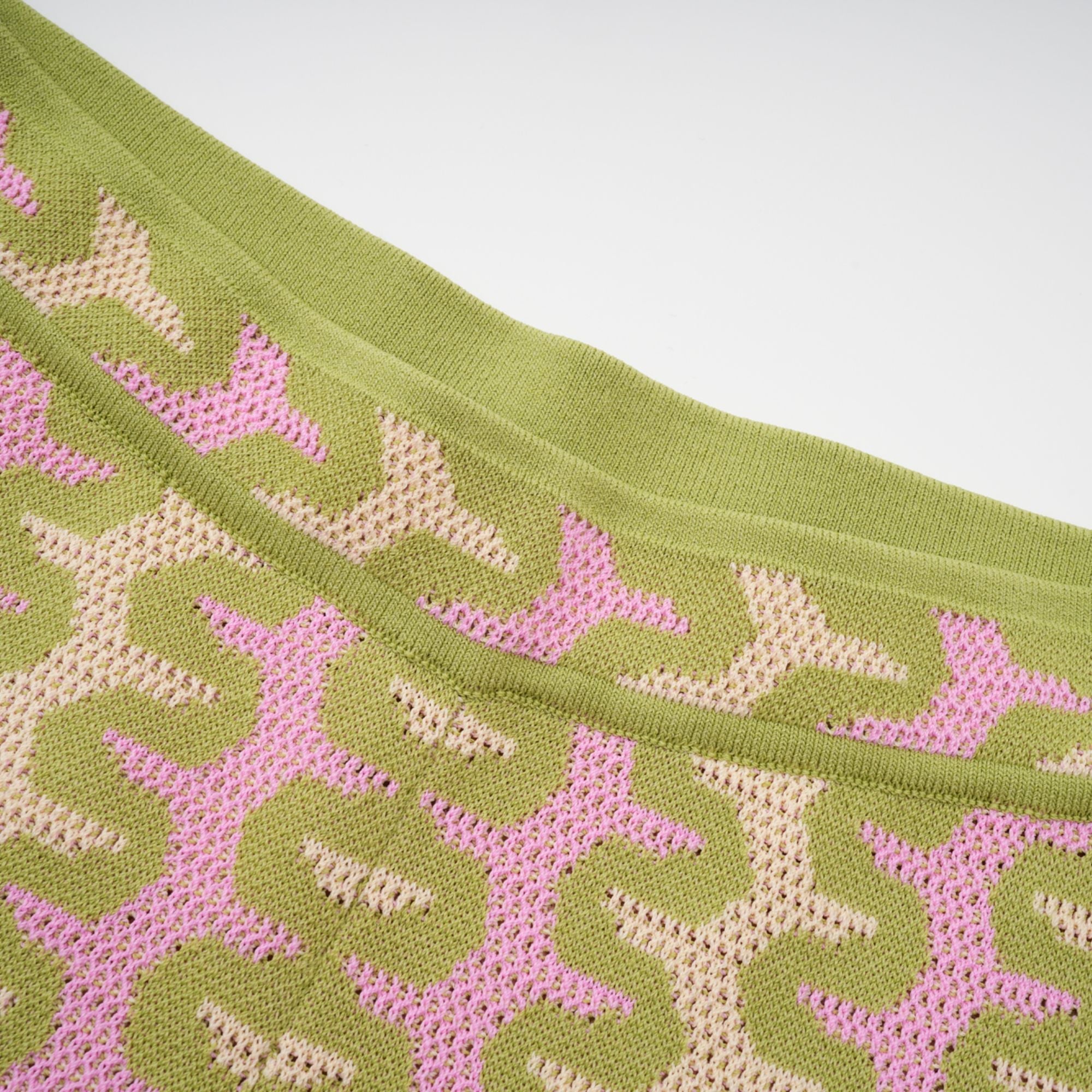 Ophélie green color-block knitted shirt & trousers matching set (Final Sale-US Only)