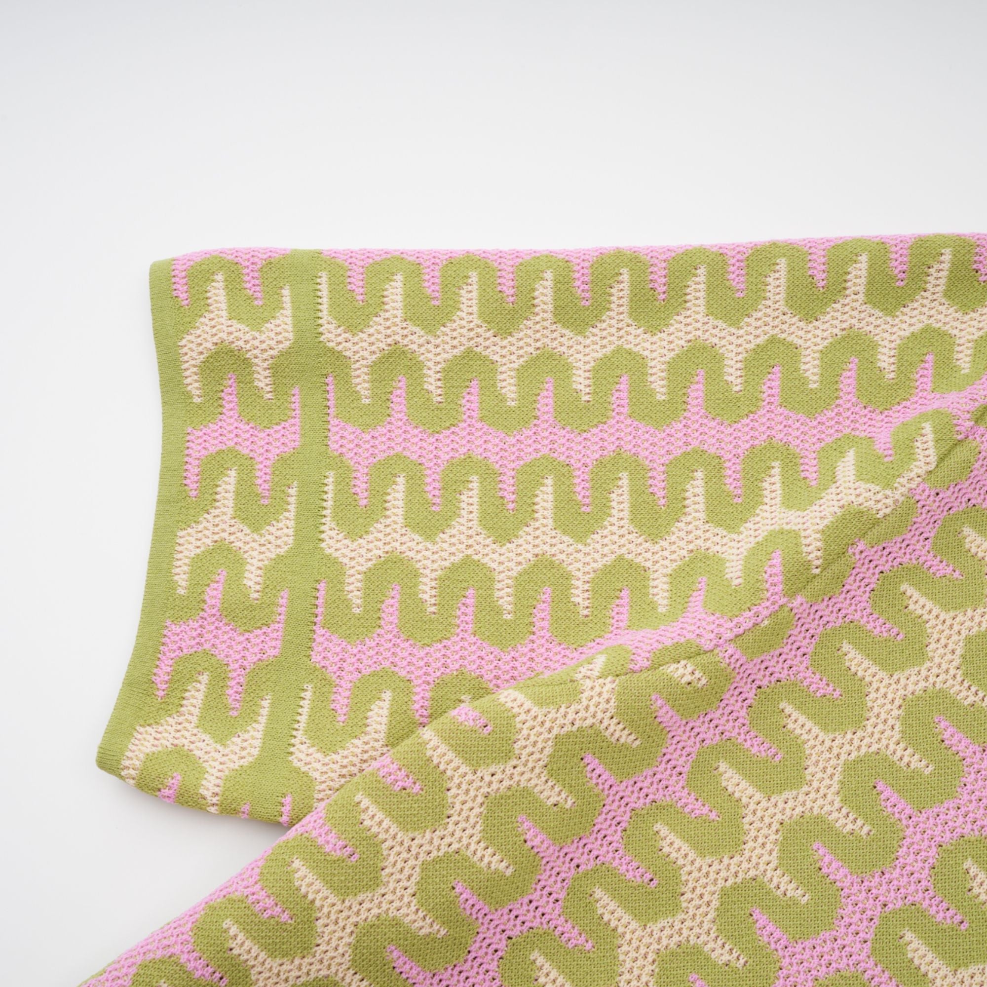 Ophélie green color-block knitted shirt & trousers matching set (Final Sale-US Only)