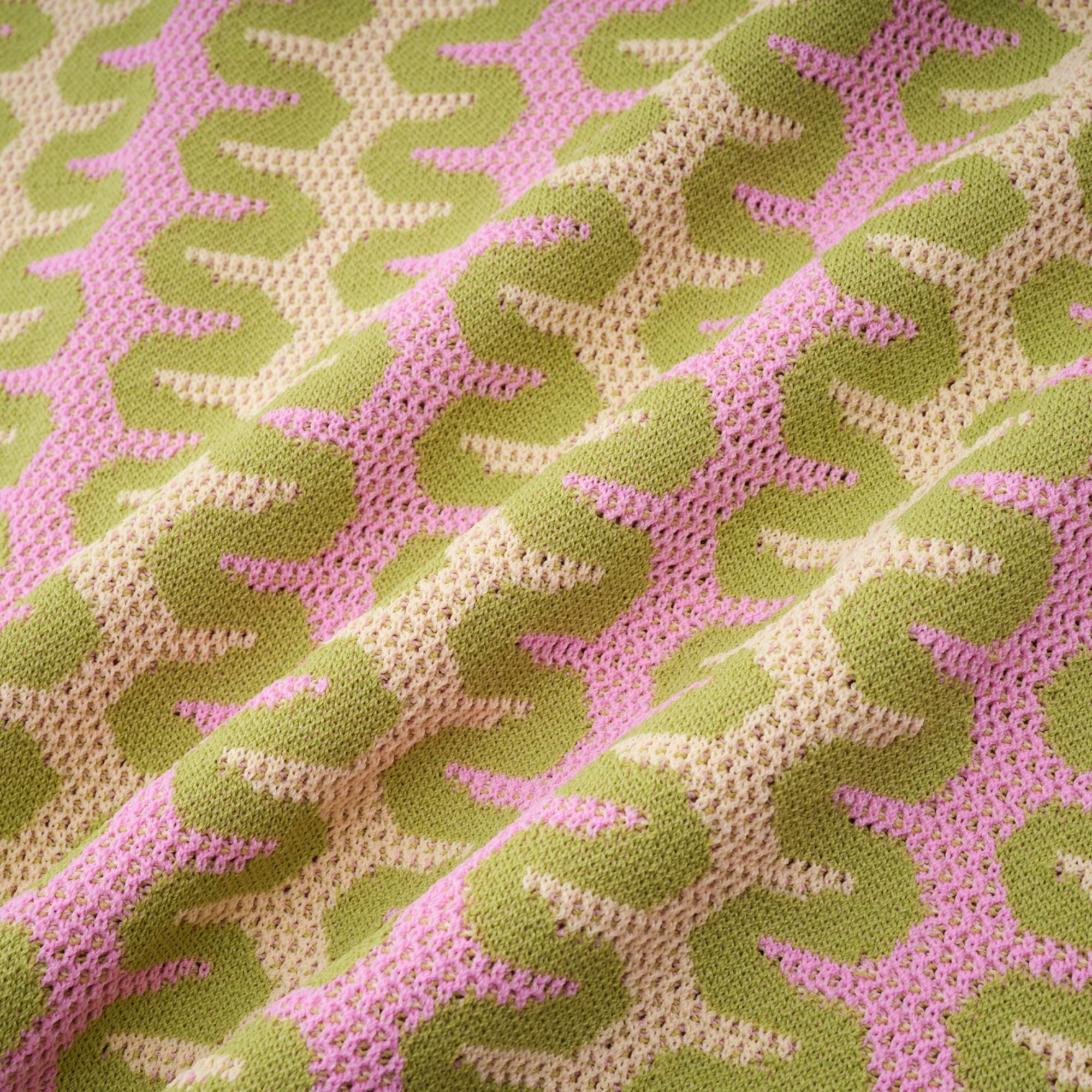 Ophélie green color-block knitted shirt & trousers matching set (Final Sale-US Only)