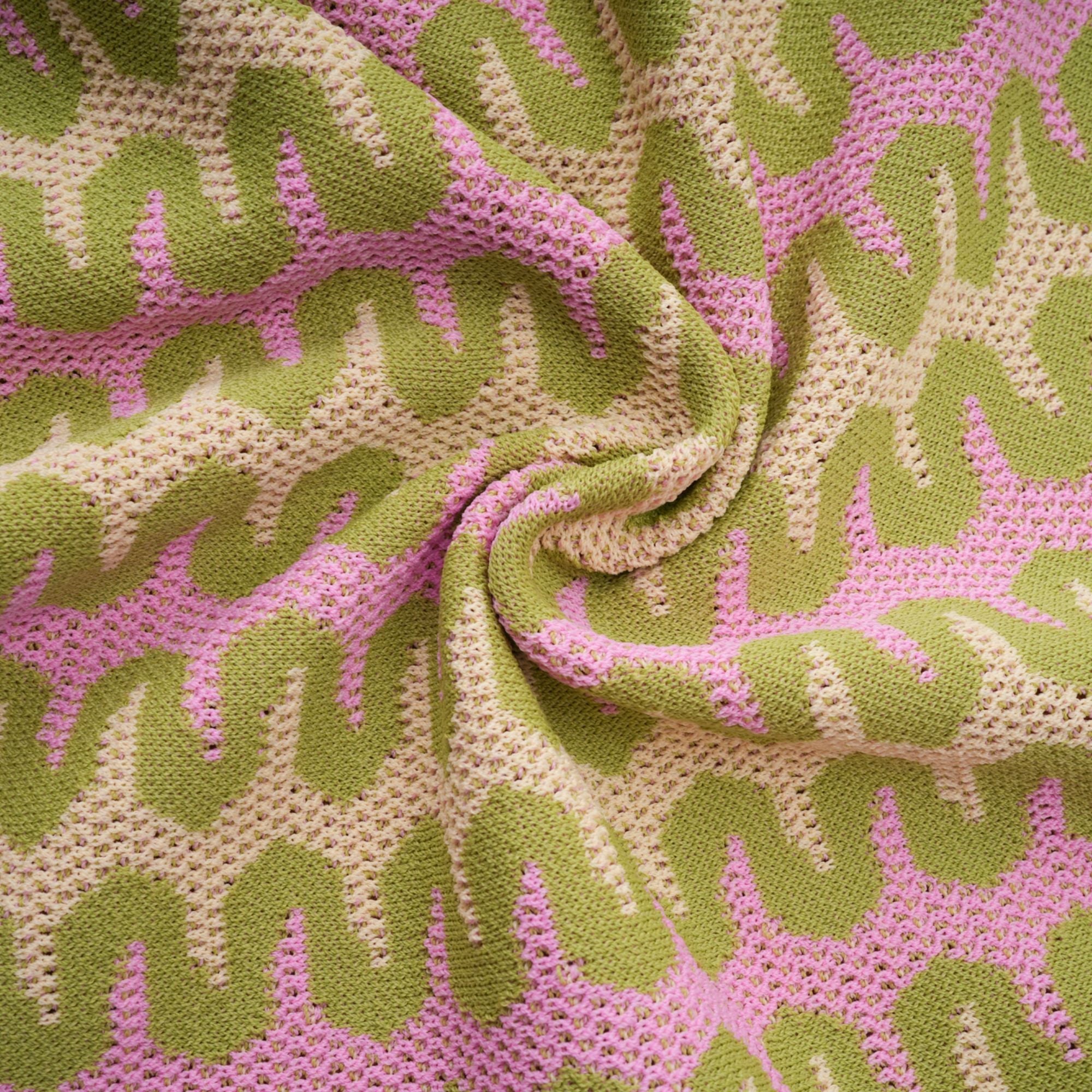 Ophélie green color-block knitted shirt & trousers matching set (Final Sale-US Only)