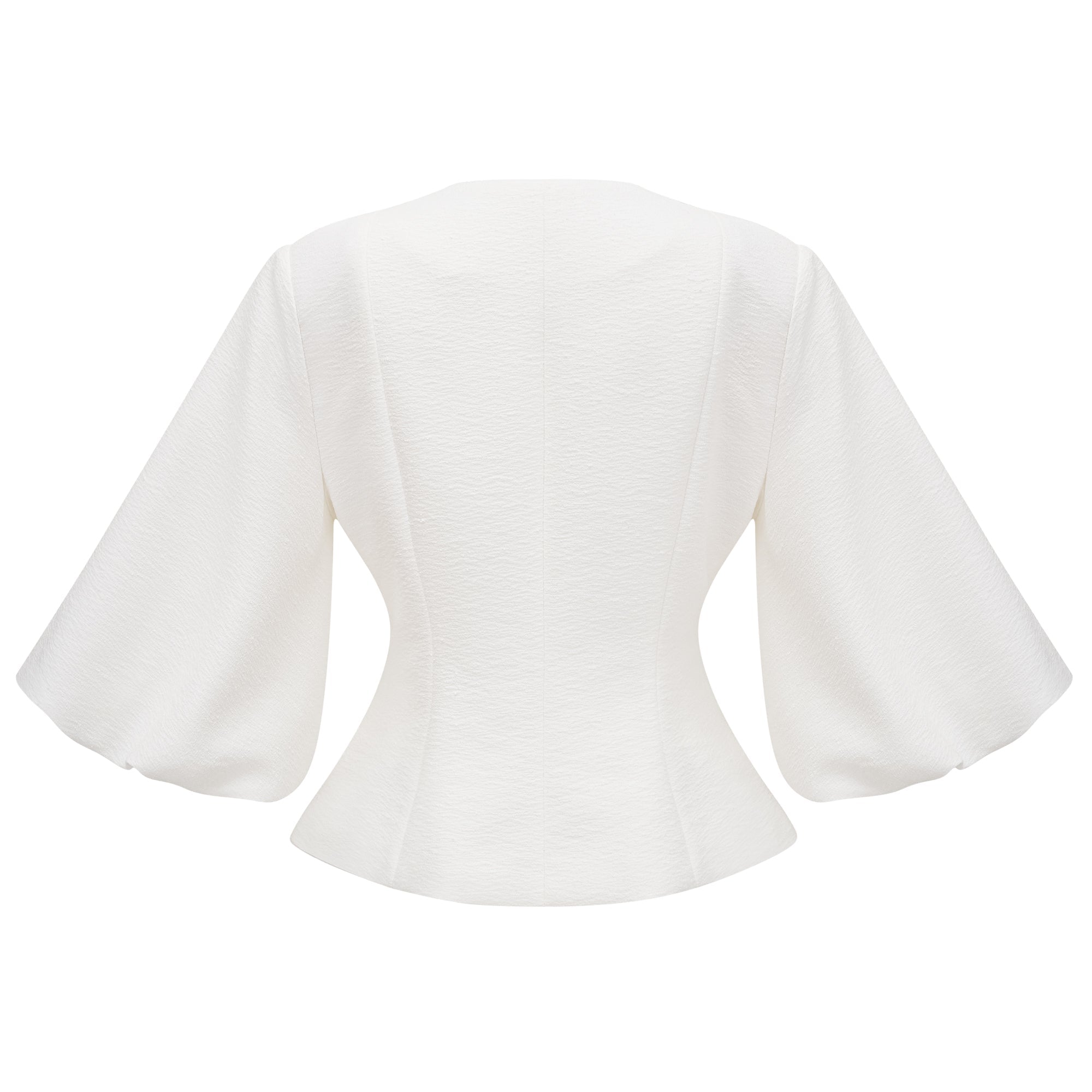 Bérénice White Crystal Embellished Peplum Jacket