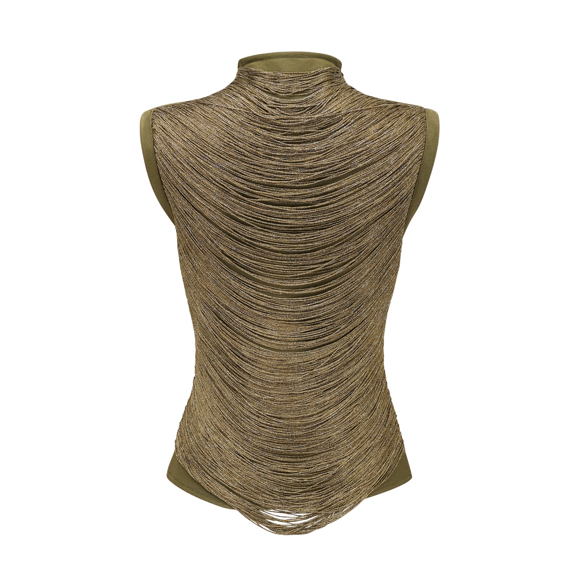 Borbála Green Fringed Top & Satin Skirt Set