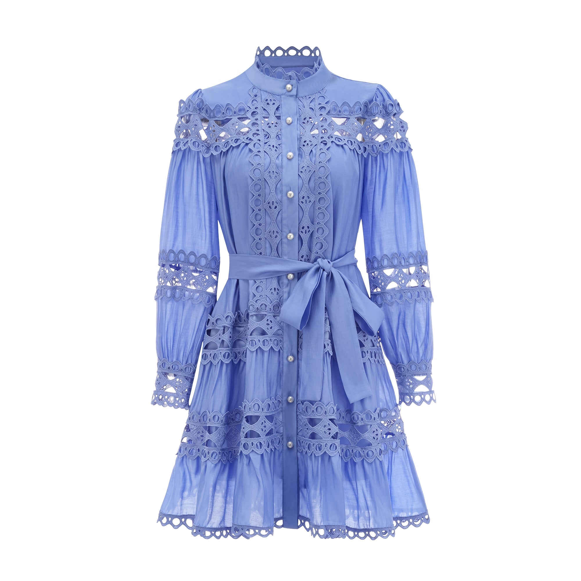 Nova blue cut-out belted mini dress (Final Sale-US Only)