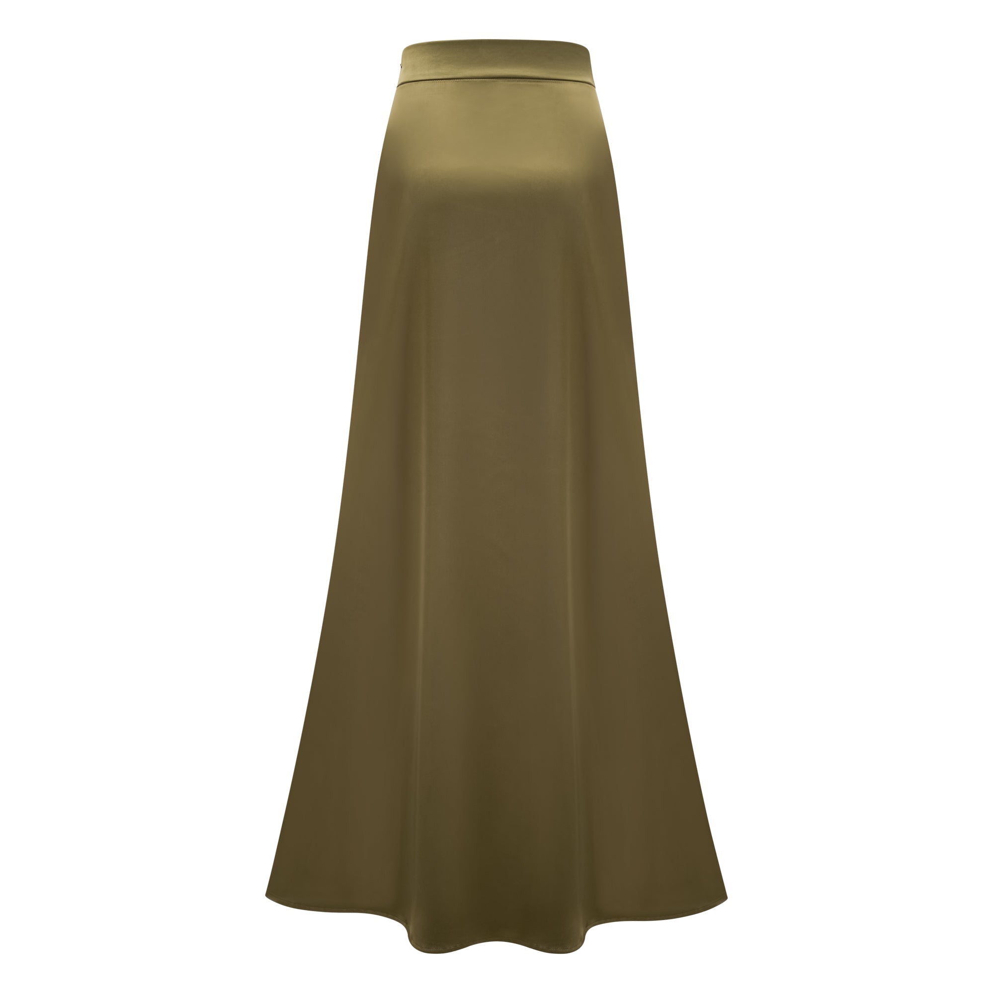 Borbála Green Fringed Top & Satin Skirt Set