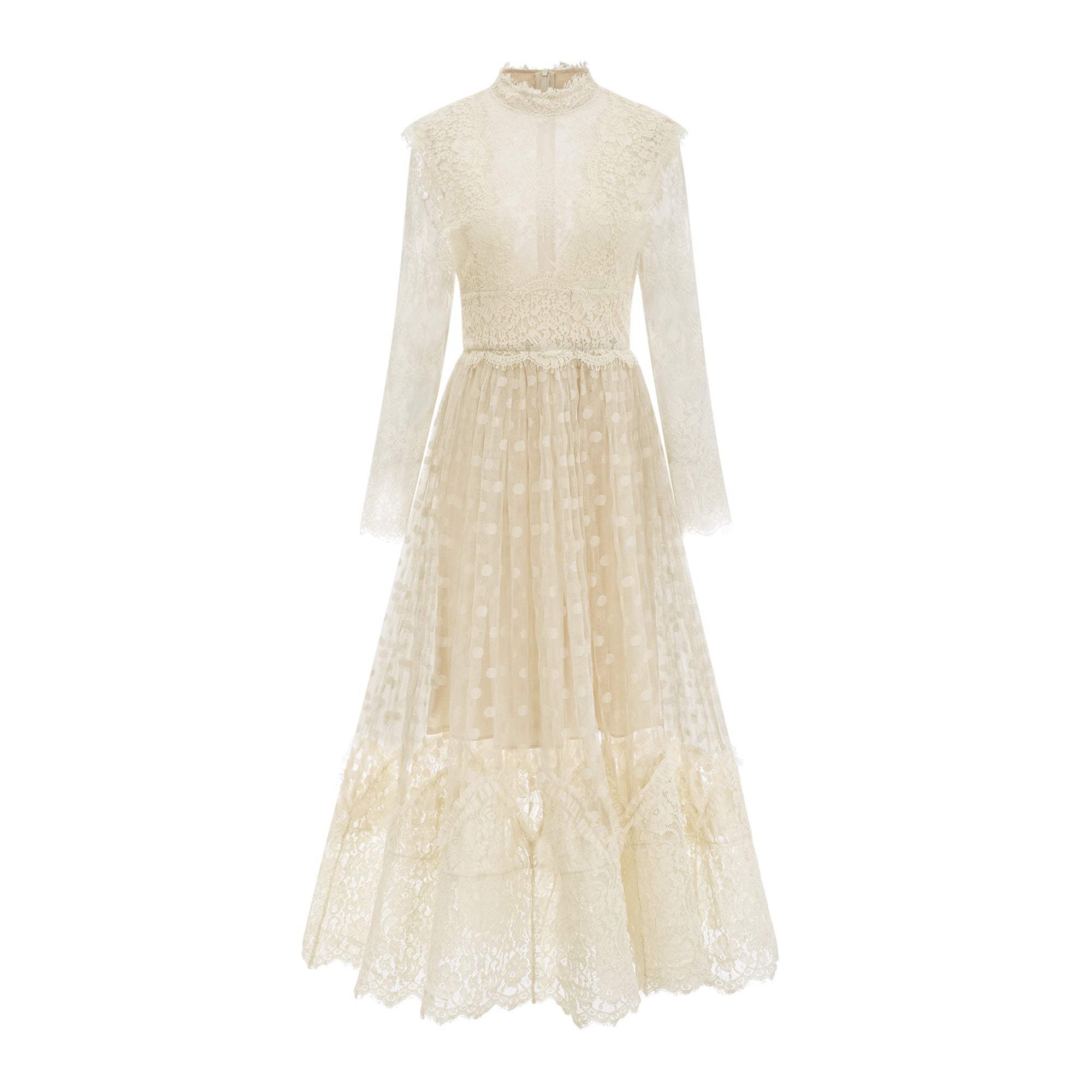 Éliane polka-dot lace-embroidered midi dress (Final Sale-US Only)