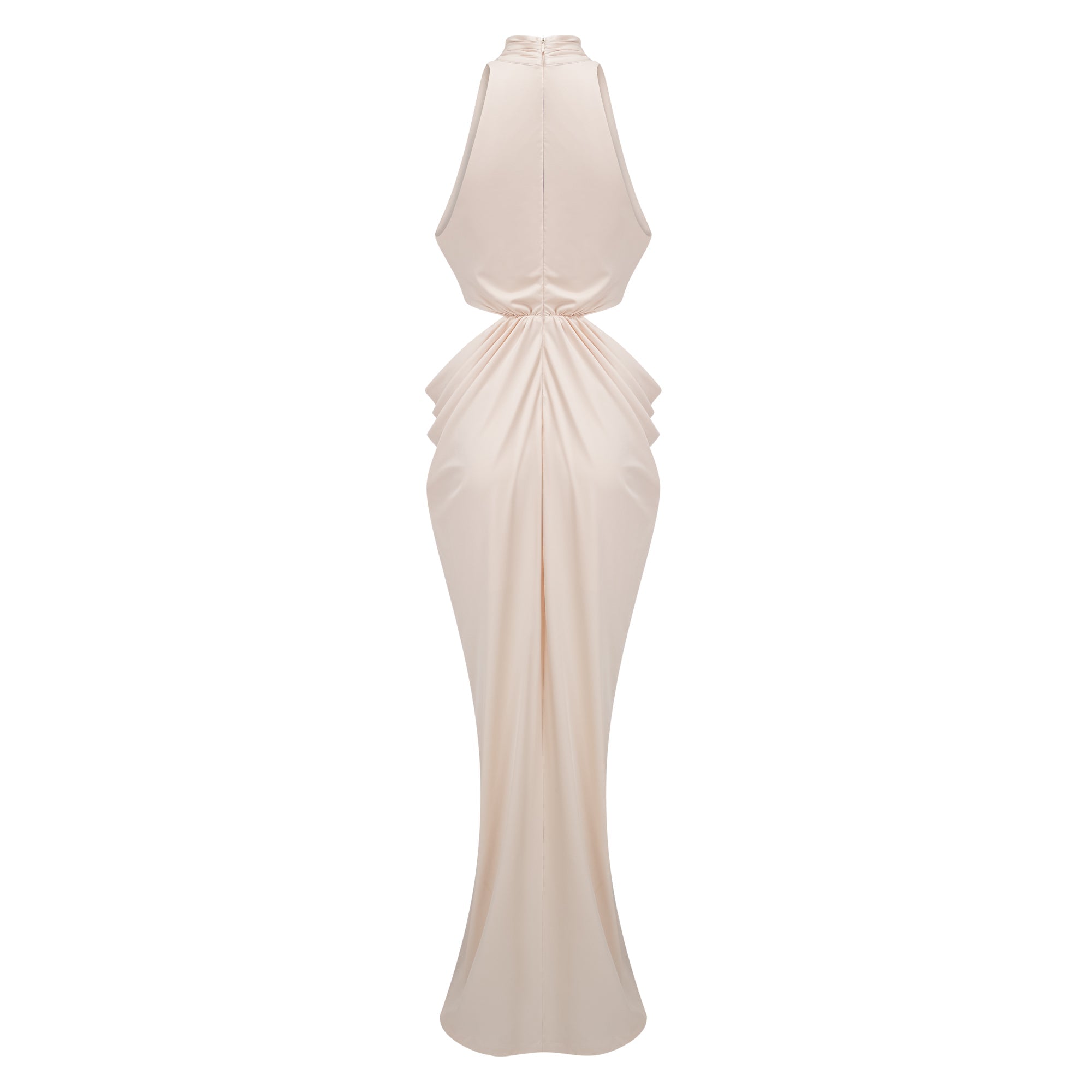 Joaquín Neutral Braid Detail Ruched Dress Maxi (Final Sale-US Only)