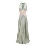 Gwenaëlle Green Rhinestone Panel Maxi Dress