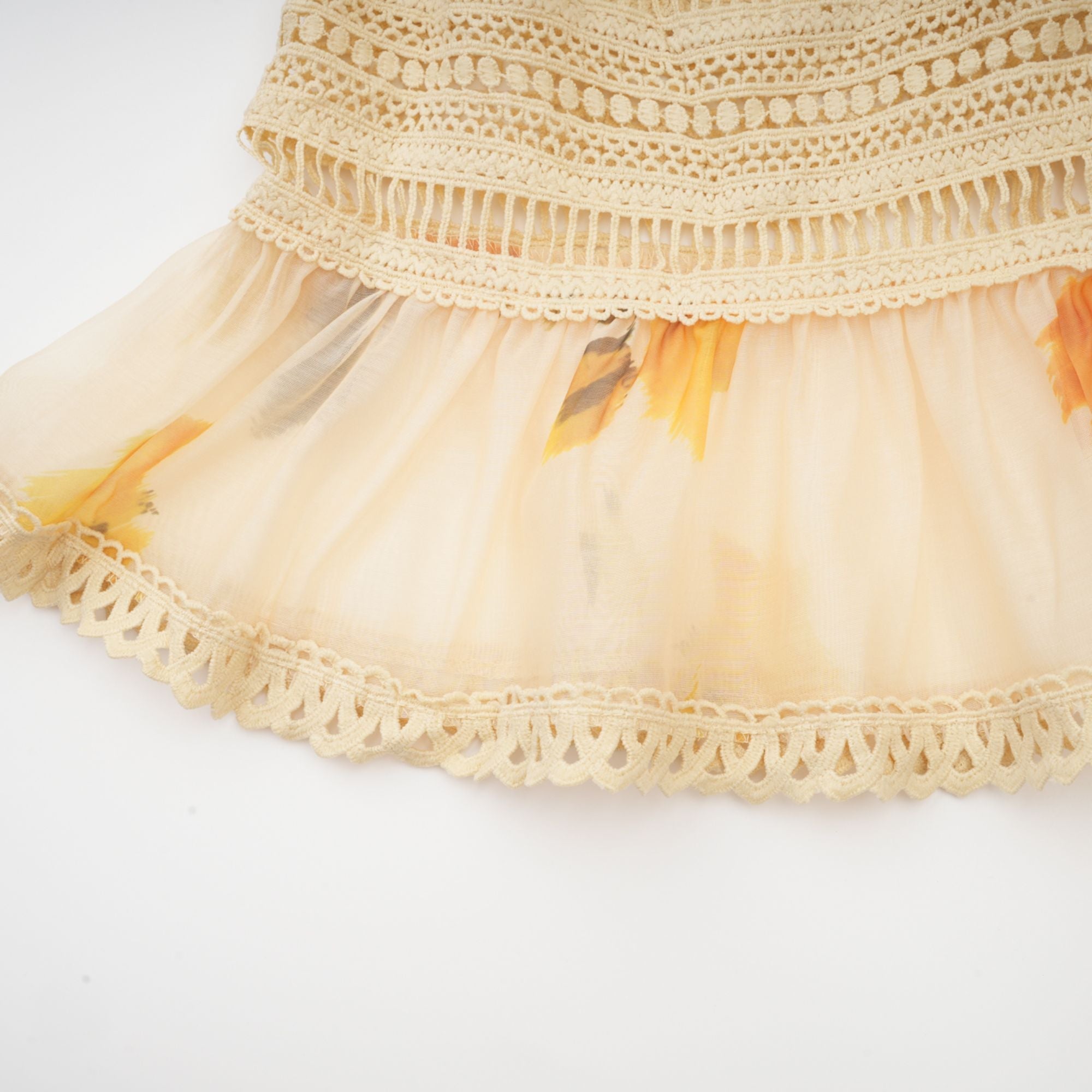 Éva yellow floral-print blouse & skirt matching set - Yellow