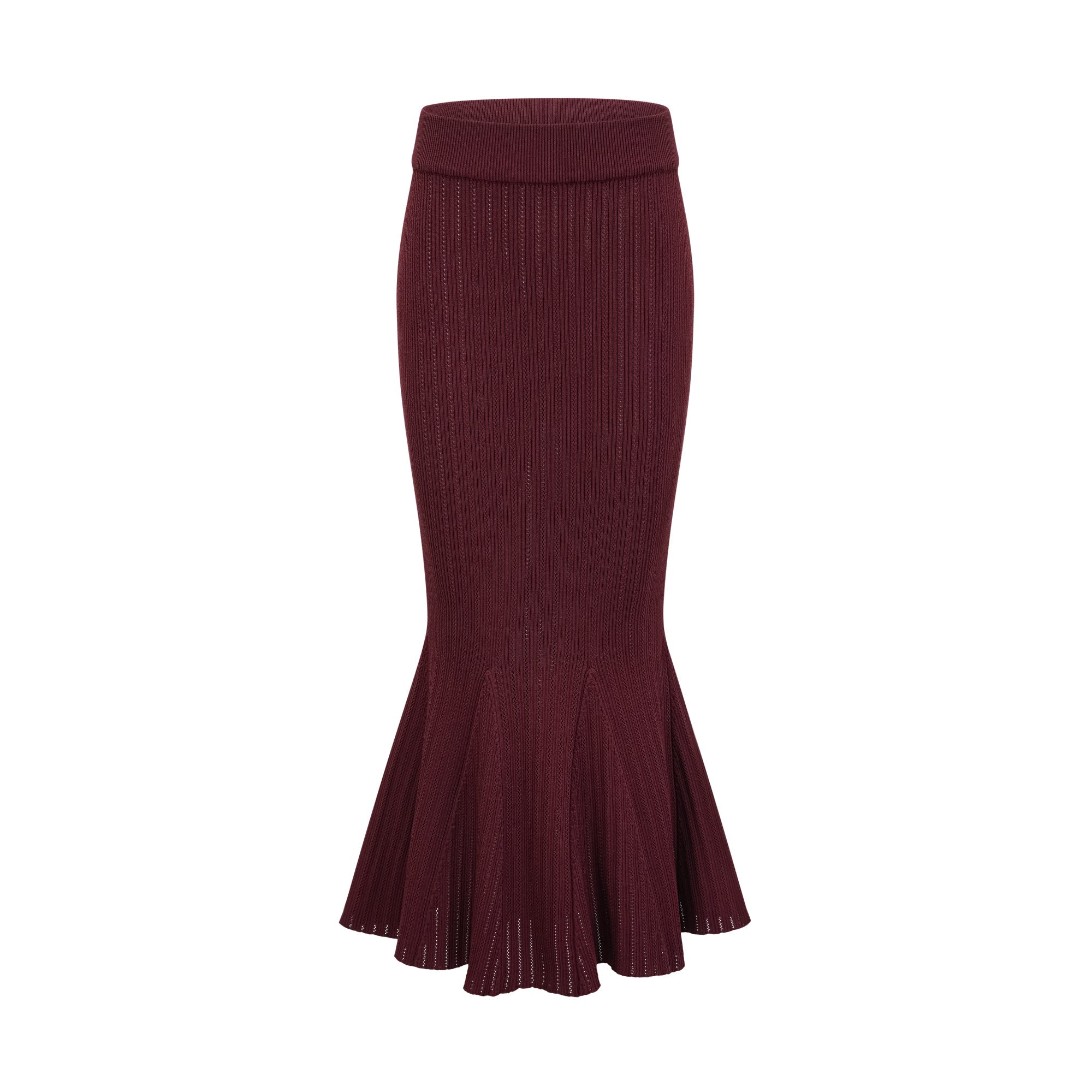 Corrine red ruffled knit top & skirt matching set (Final Sale-US Only)