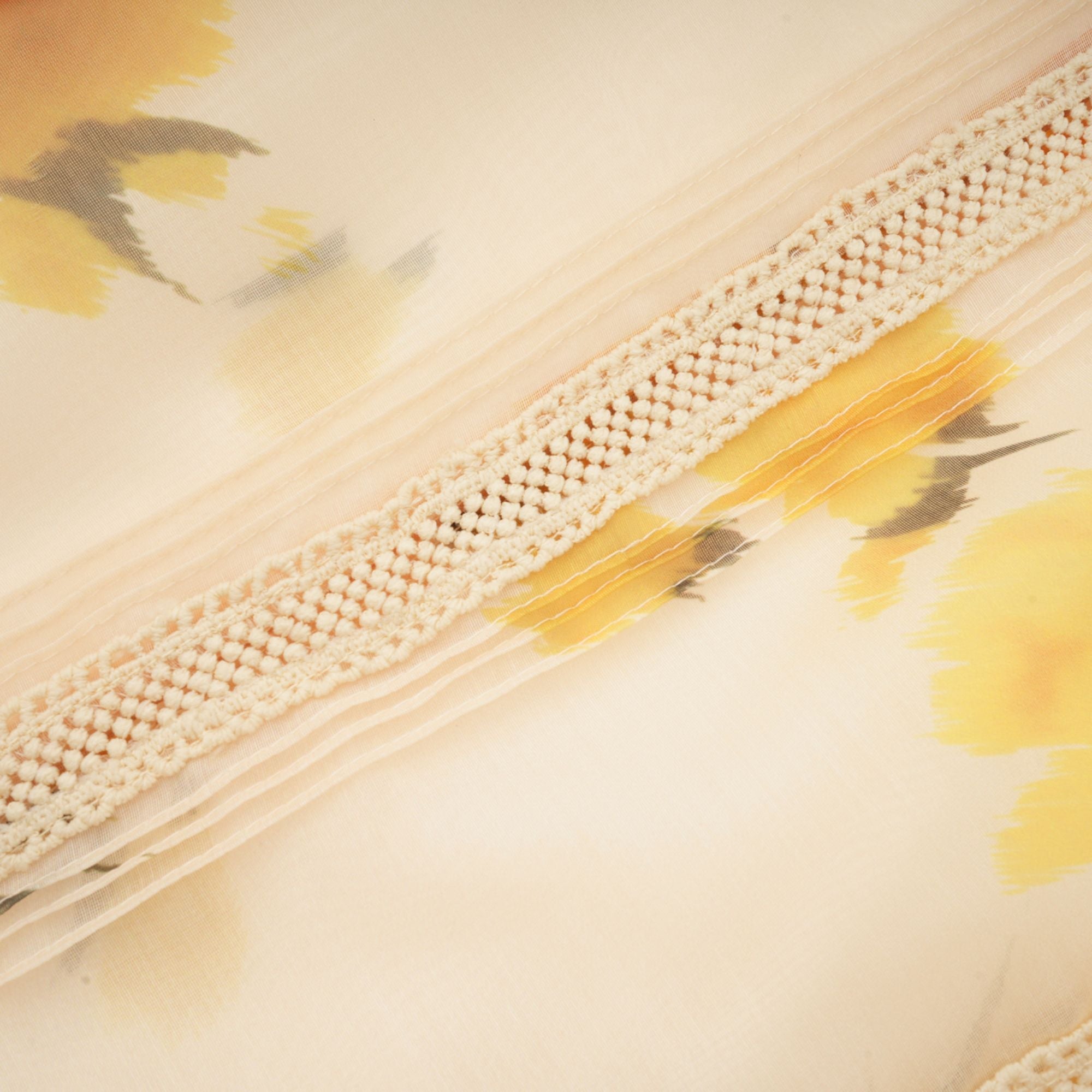 Éva yellow floral-print blouse & skirt matching set