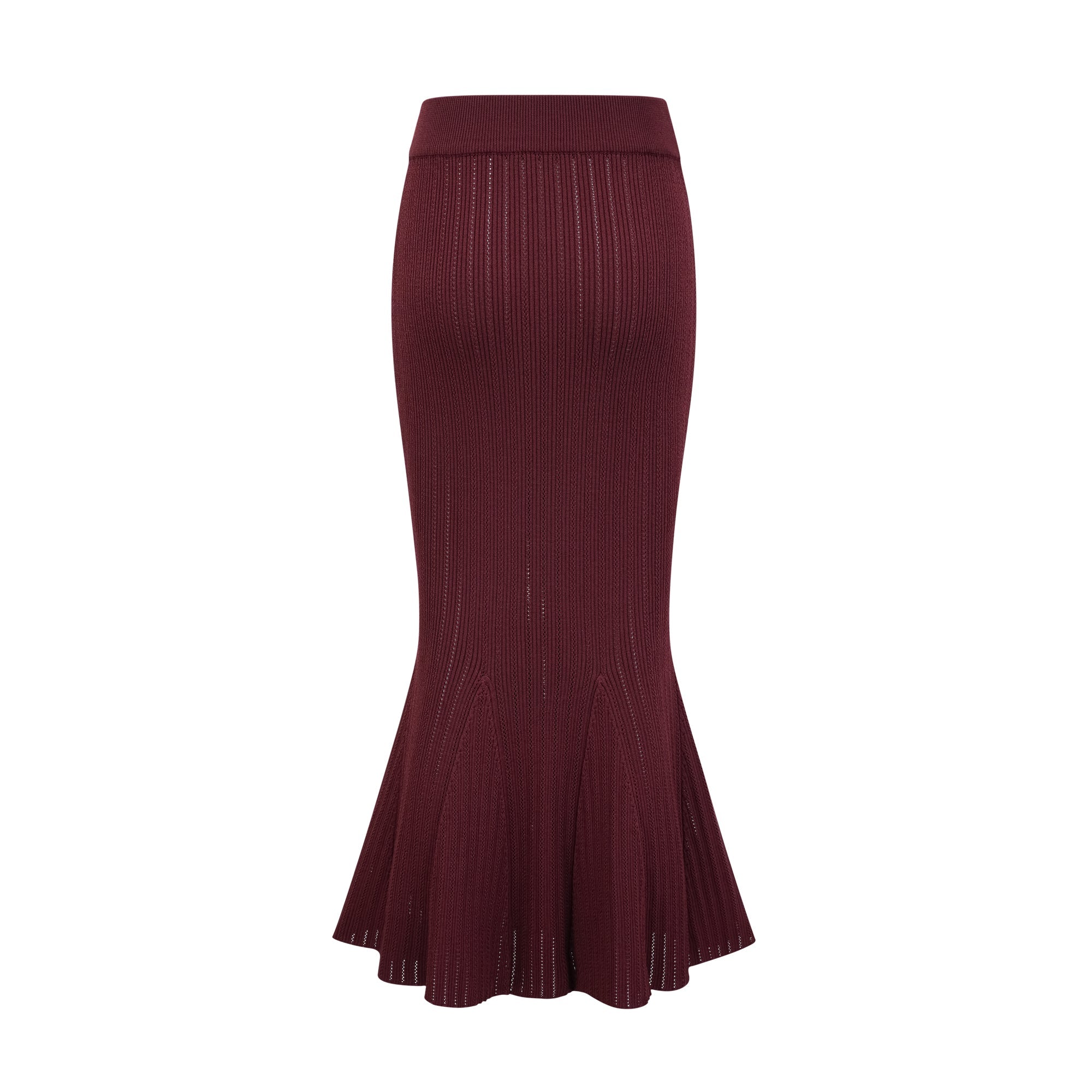 Corrine red ruffled knit top & skirt matching set (Final Sale-US Only)
