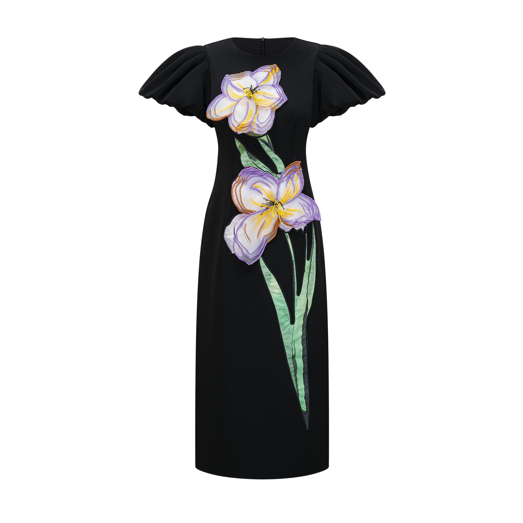Irène sequined floral-embroidered midi dress in Black (Final Sale-US Only)