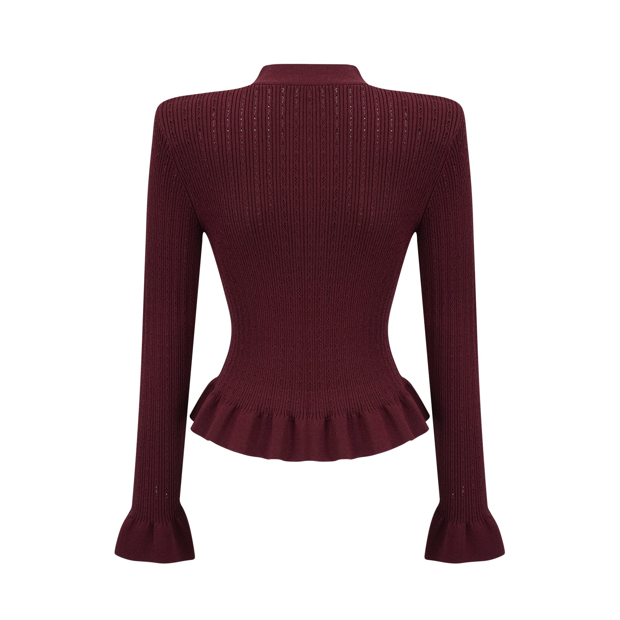 Corrine red ruffled knit top & skirt matching set (Final Sale-US Only)