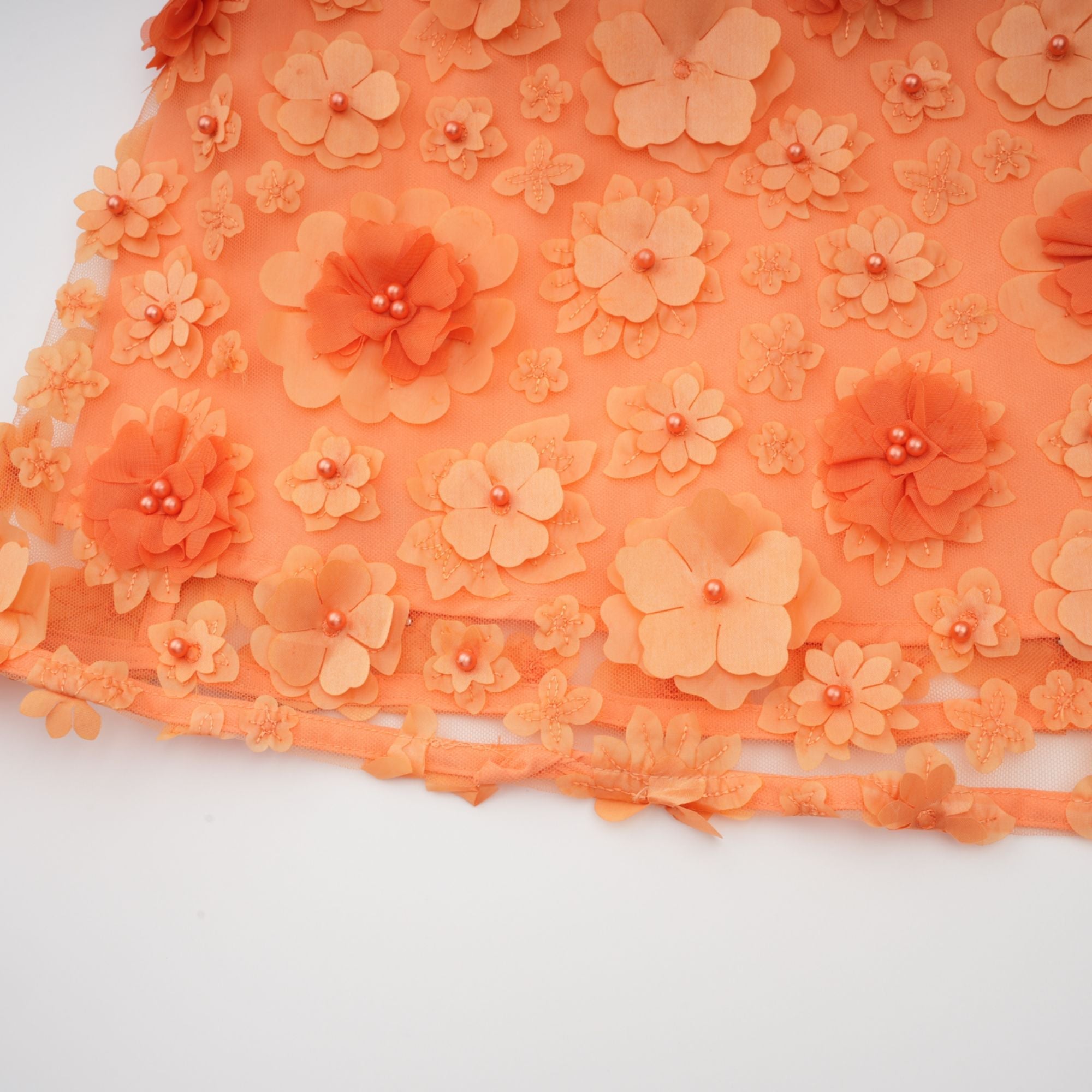 Orphée orange faux-flower mini dress (Final Sale-US Only)