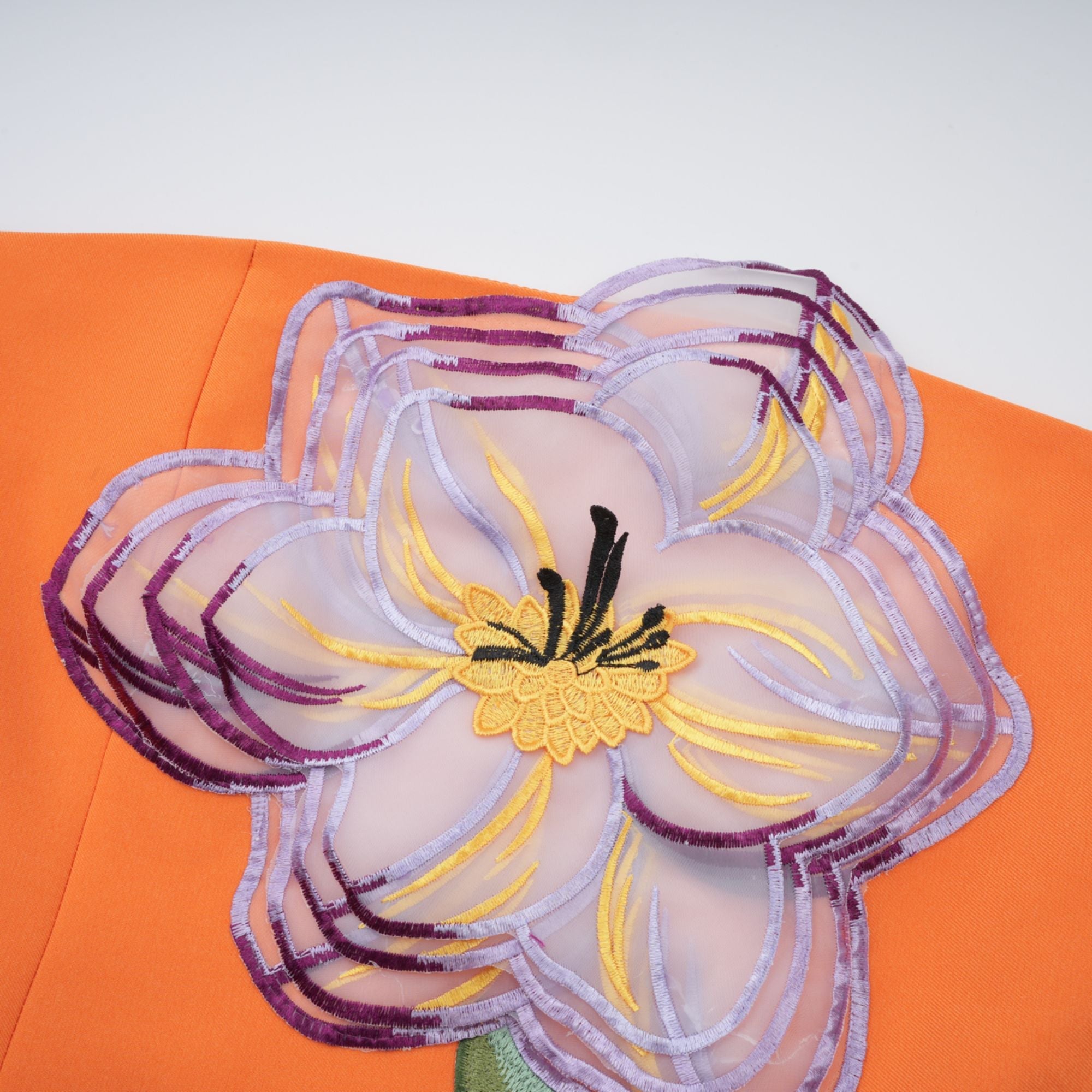 Irène Sequin Embroidered Off-Shoulder Midi Dress in Orange (Final Sale-US Only)