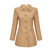 Morgane tweed long-sleeve mini dress - Gold