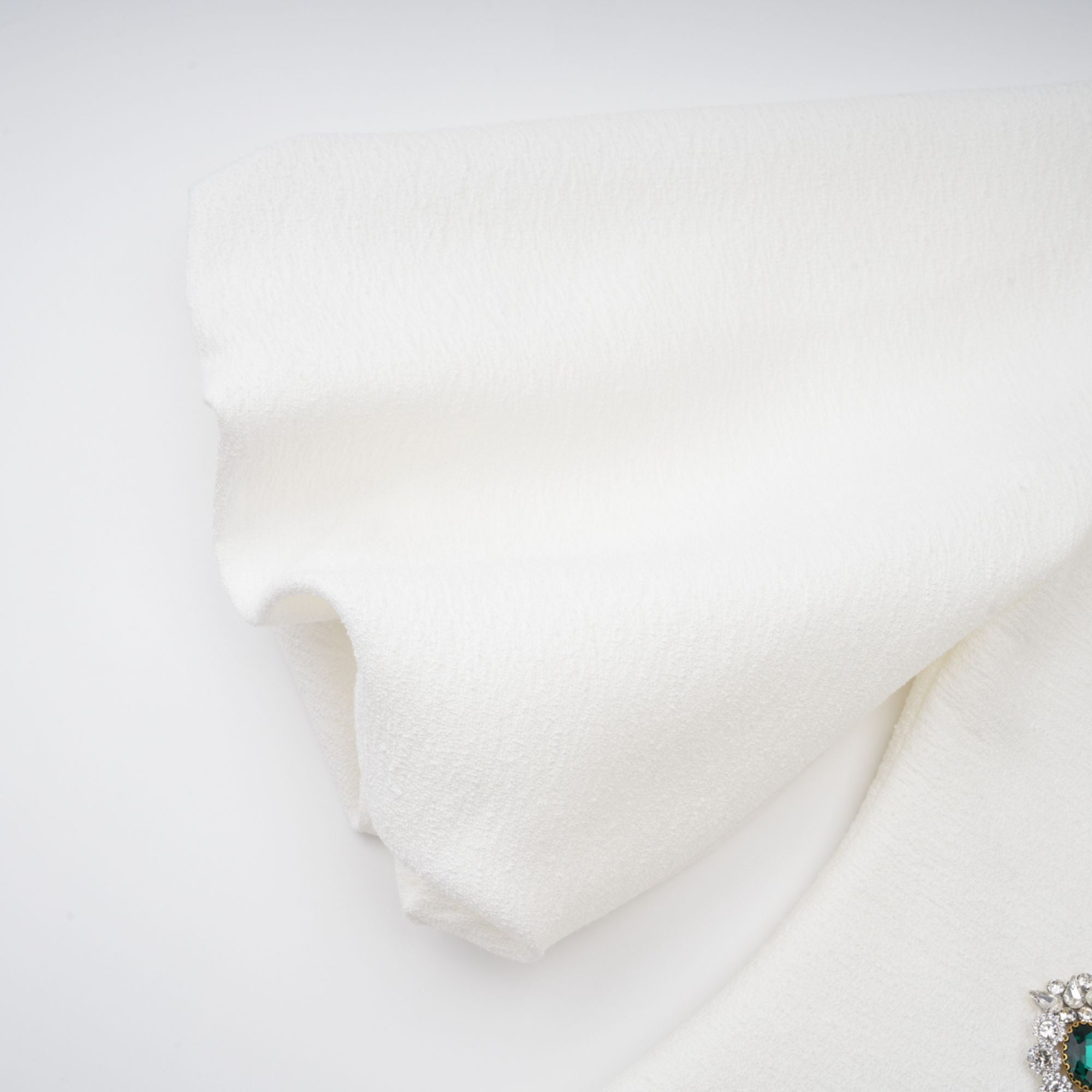 Bérénice White Crystal Embellished Peplum Jacket