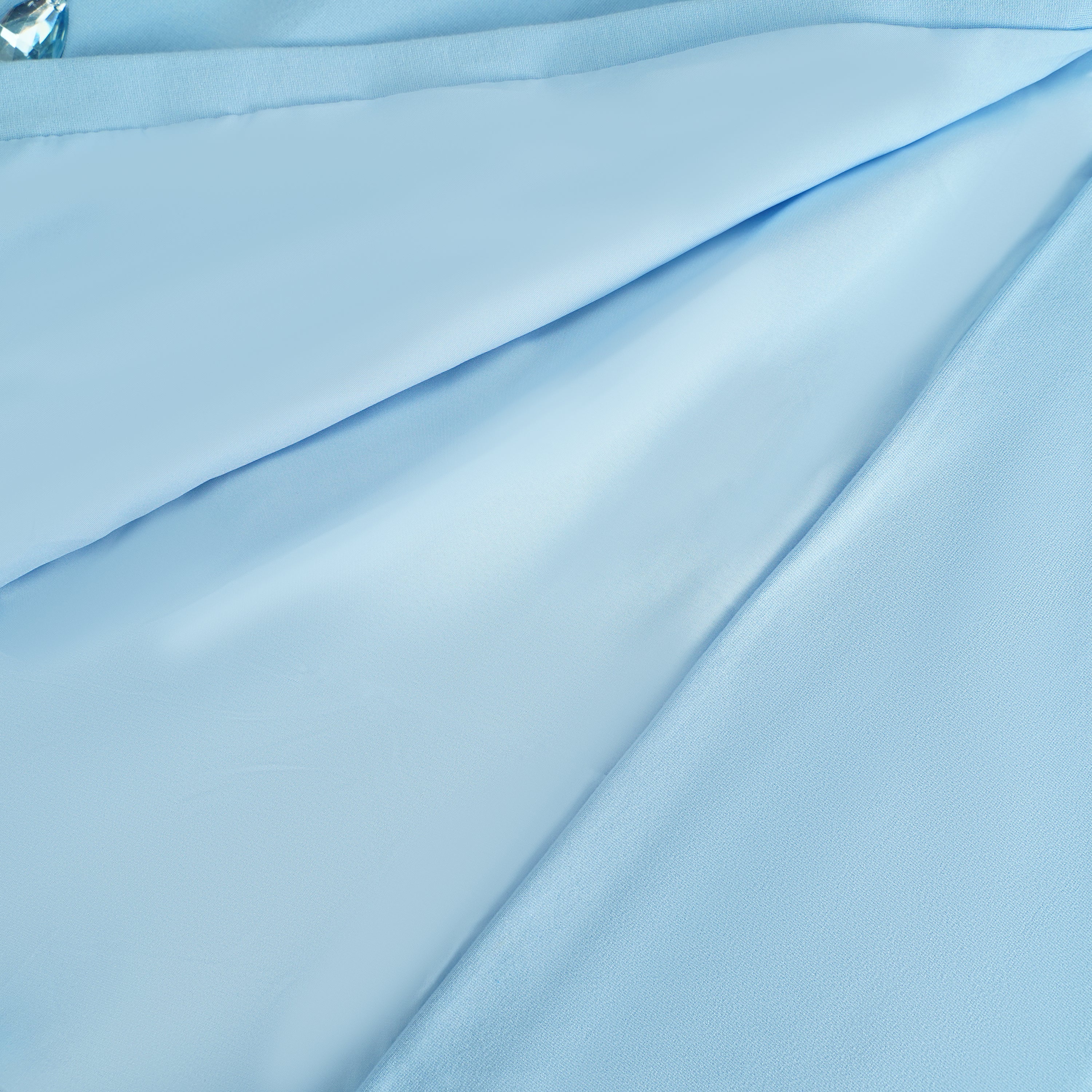 Meris Blue Crystal Embellished Maxi Gown