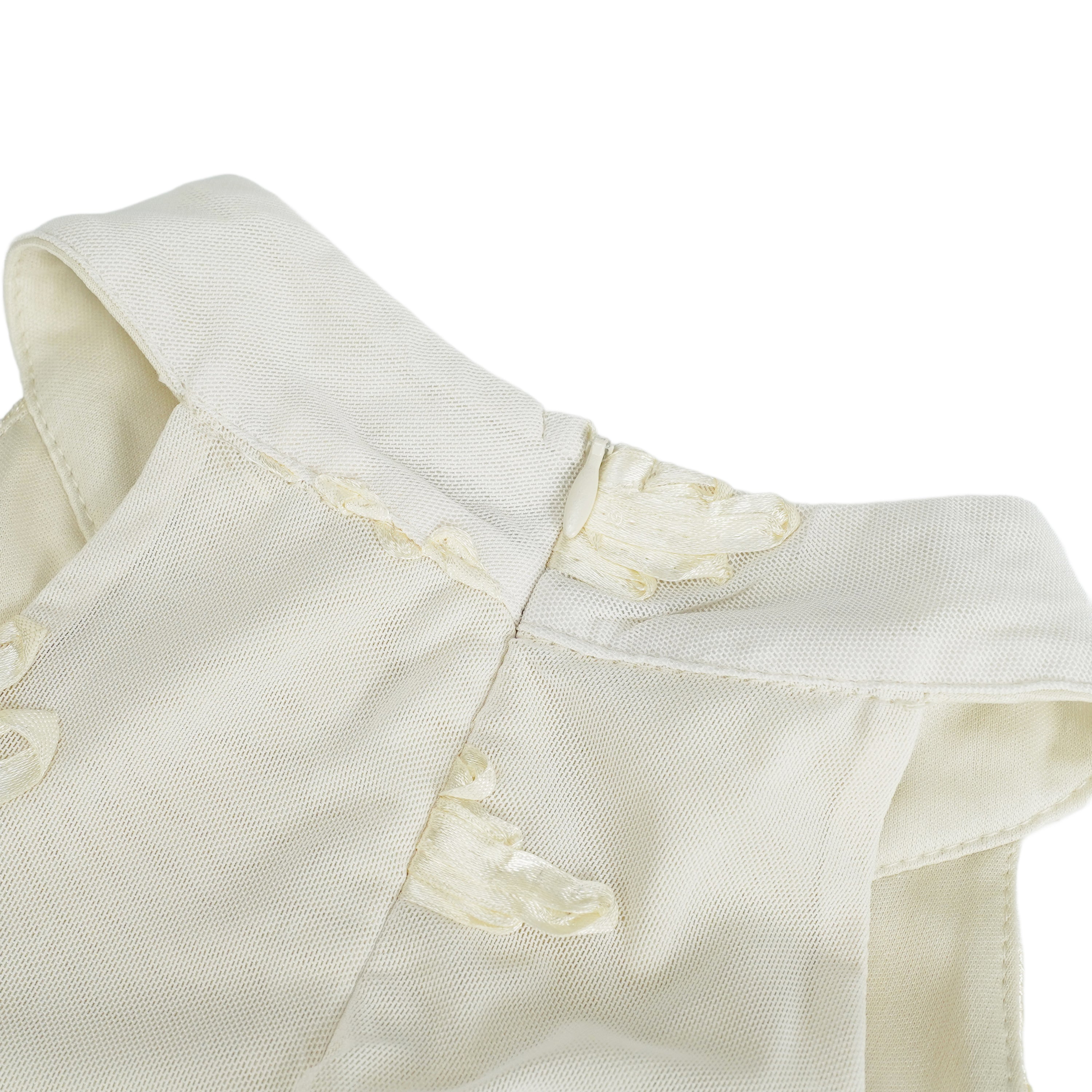 Théoline Neutral Asymmetrical Ruffled Floral Midi Dress