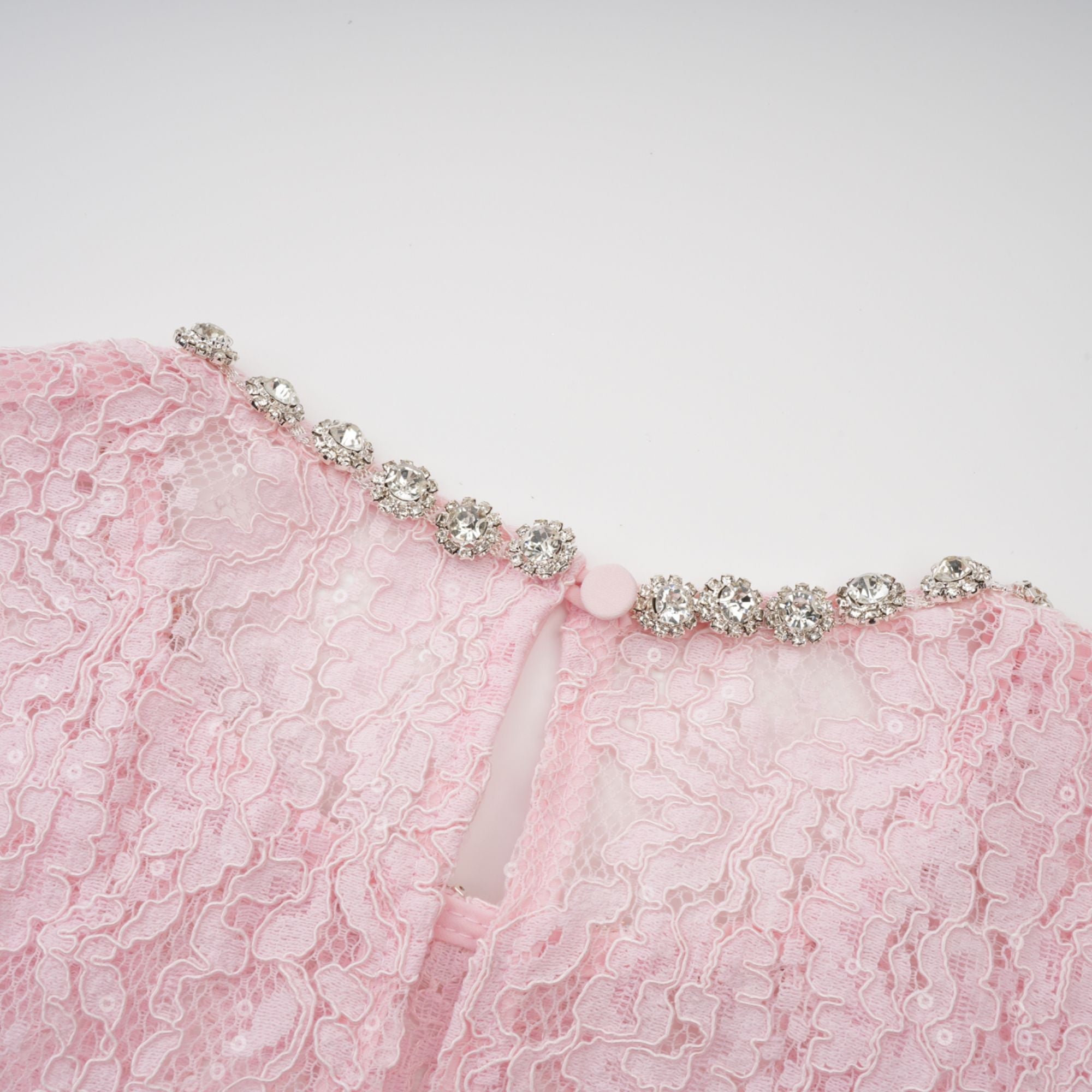 Elisabetta pink embellished floral-embroidered lace midi dress (Final Sale-US Only)