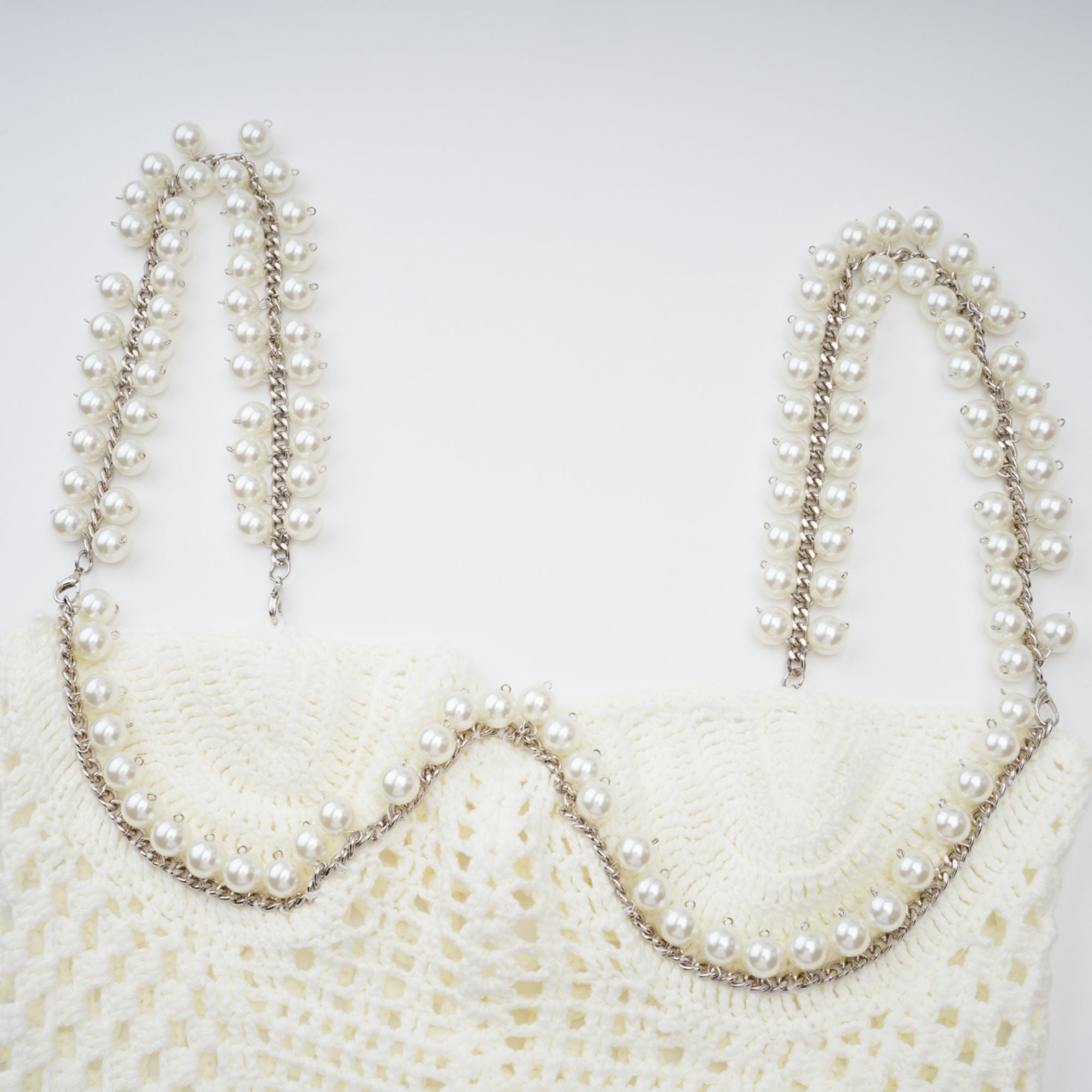 Prunelle Crochet Knit Two-Piece Top and Skirt Set (Final Sale)