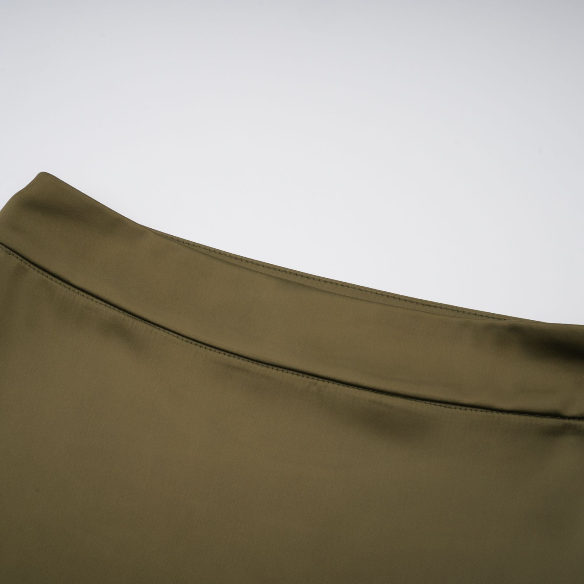 Borbála Green Fringed Top & Satin Skirt Set