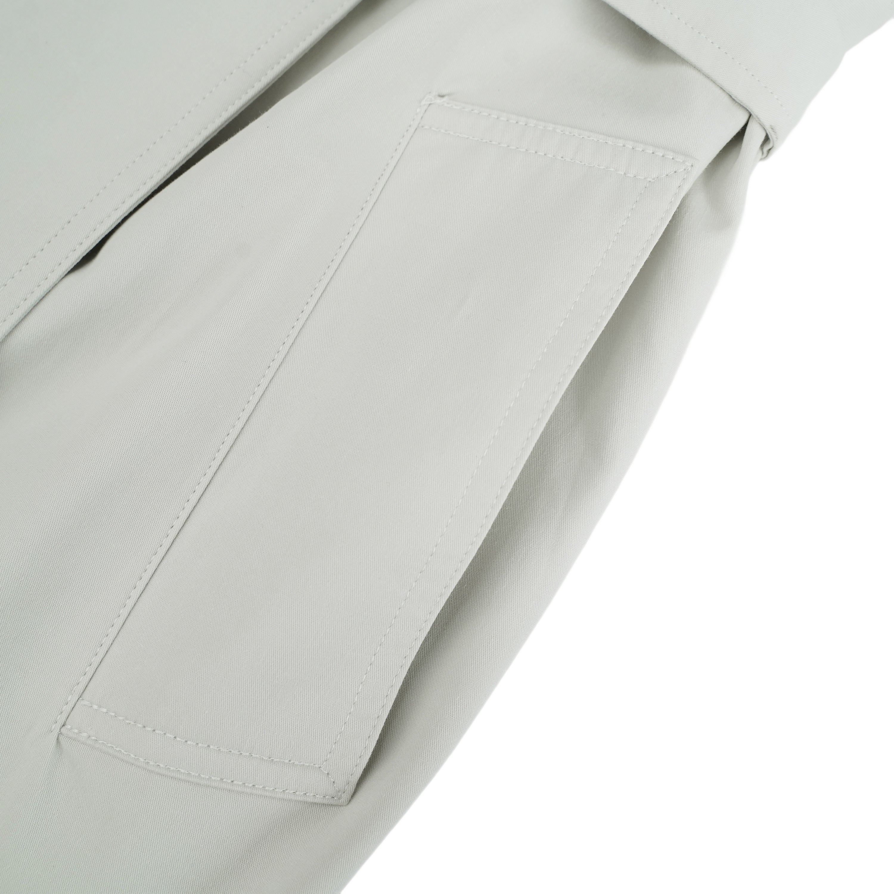Bruyère White Double-Breasted Long Trench Coat