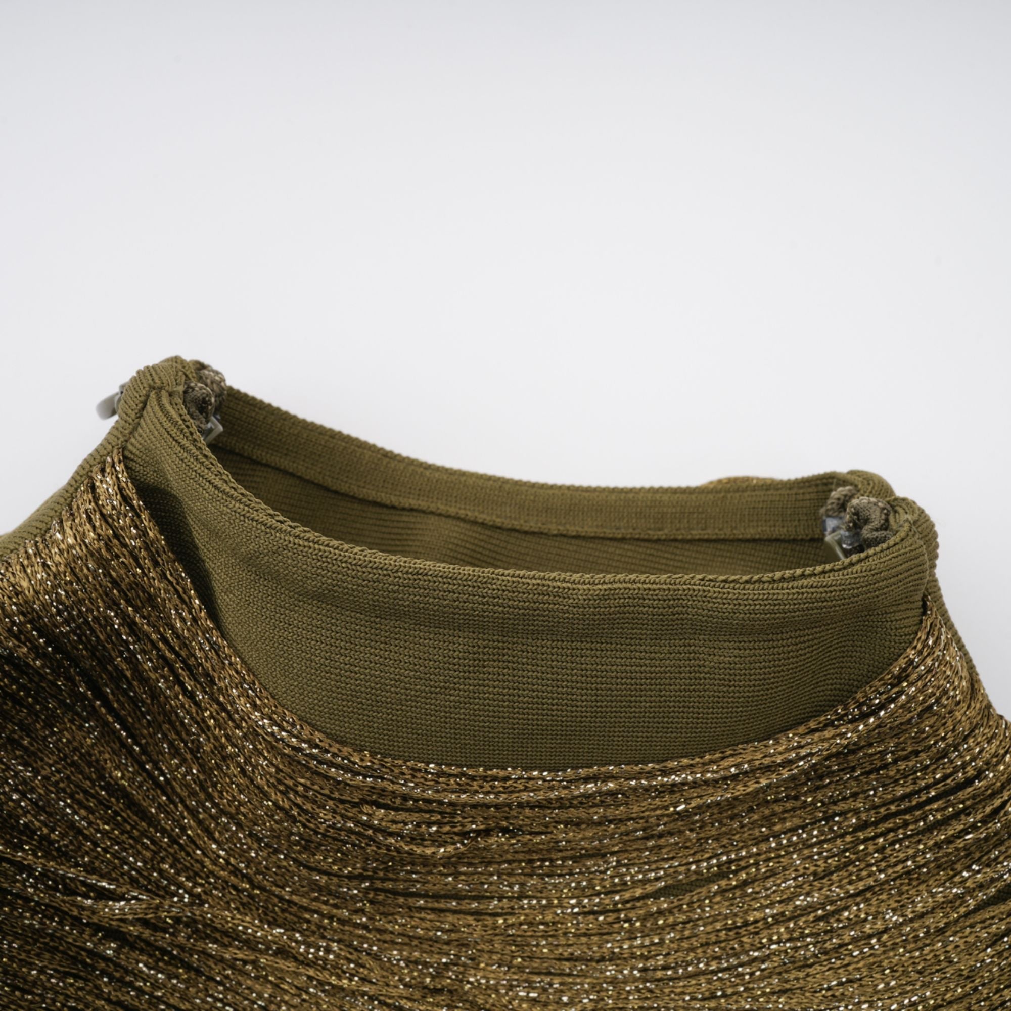 Borbála Green Fringed Top & Satin Skirt Set