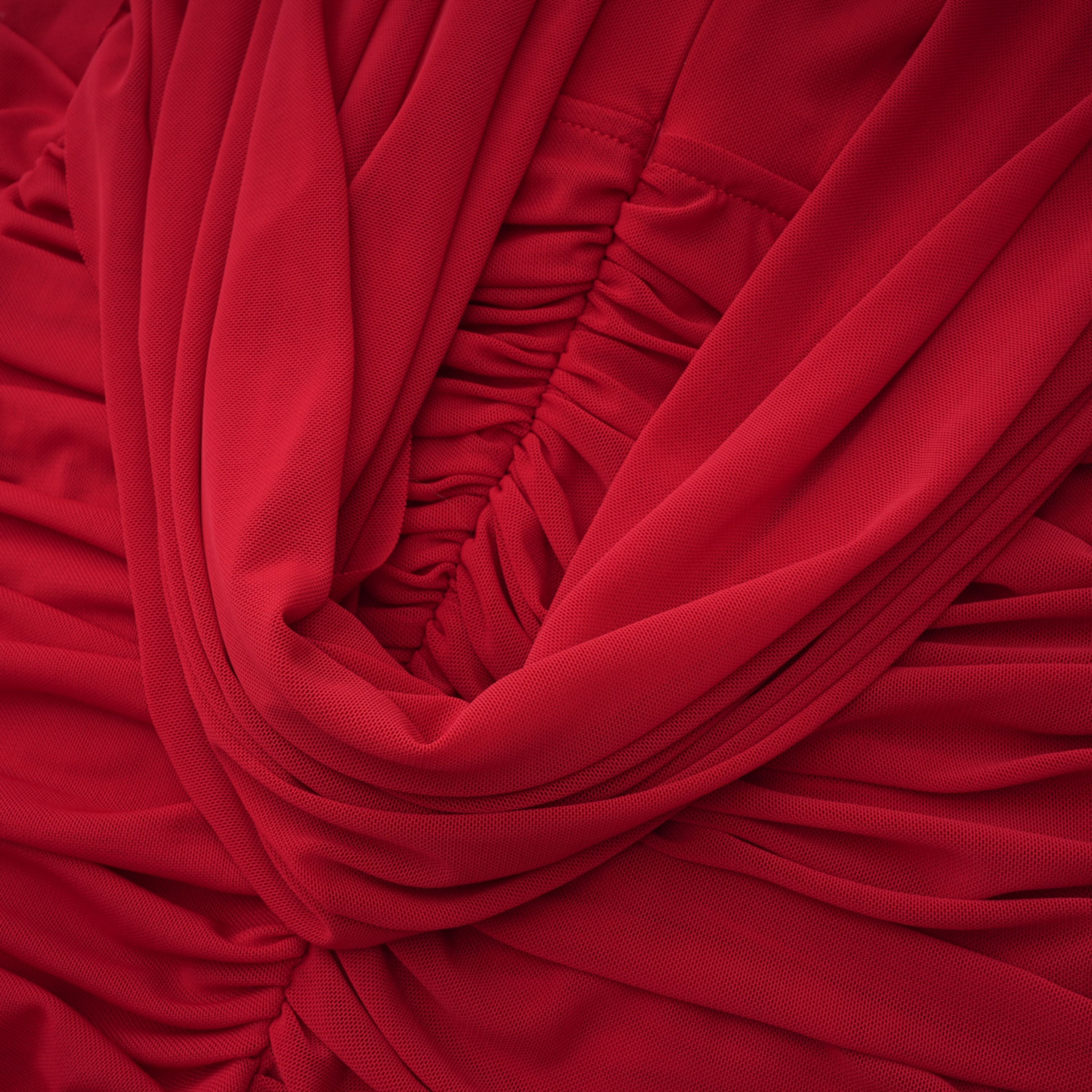 Fíona Red Asymmetrical Draped Maxi Gown (Final Sale-US Only)