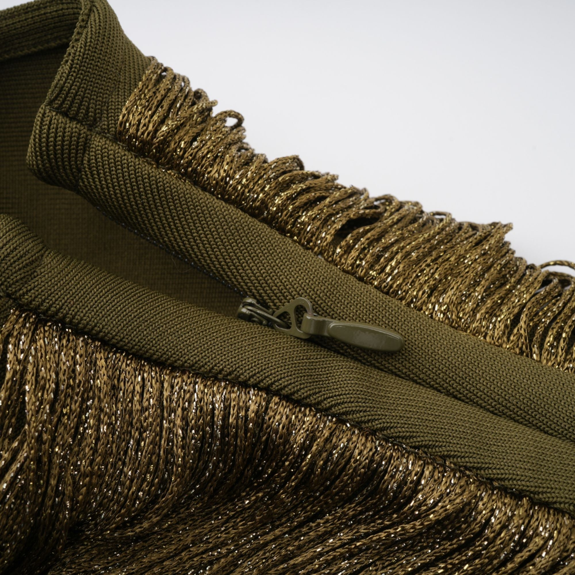 Borbála Green Fringed Top & Satin Skirt Set (Final Sale-US Only)